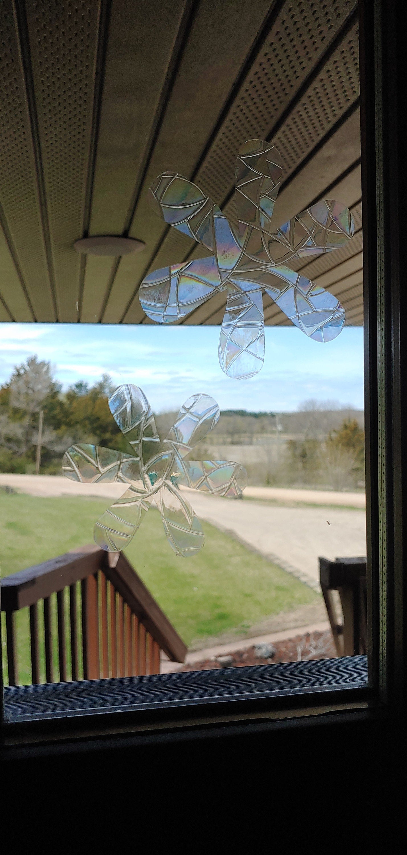 Flower Static Window Clings, Rainbow Prism, Prevent Bird Collisions, Transparent Decals For Windows, Stop Birds From Hitting Window