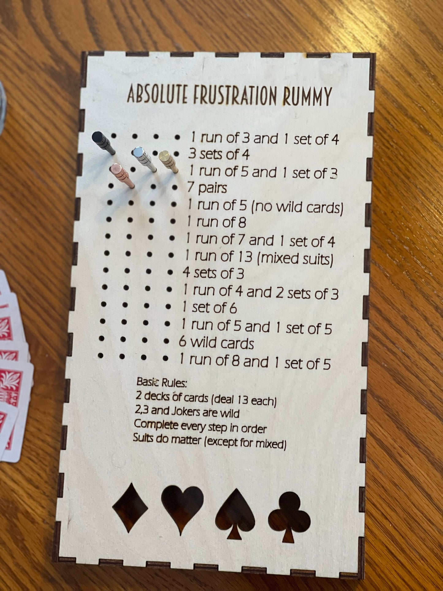 Absolute Frustration Rummy, Game Night, Rummy Card Game, Housewarming Gift, Camping Activity, Gift for Dad, Camping Activity, Nursing Home