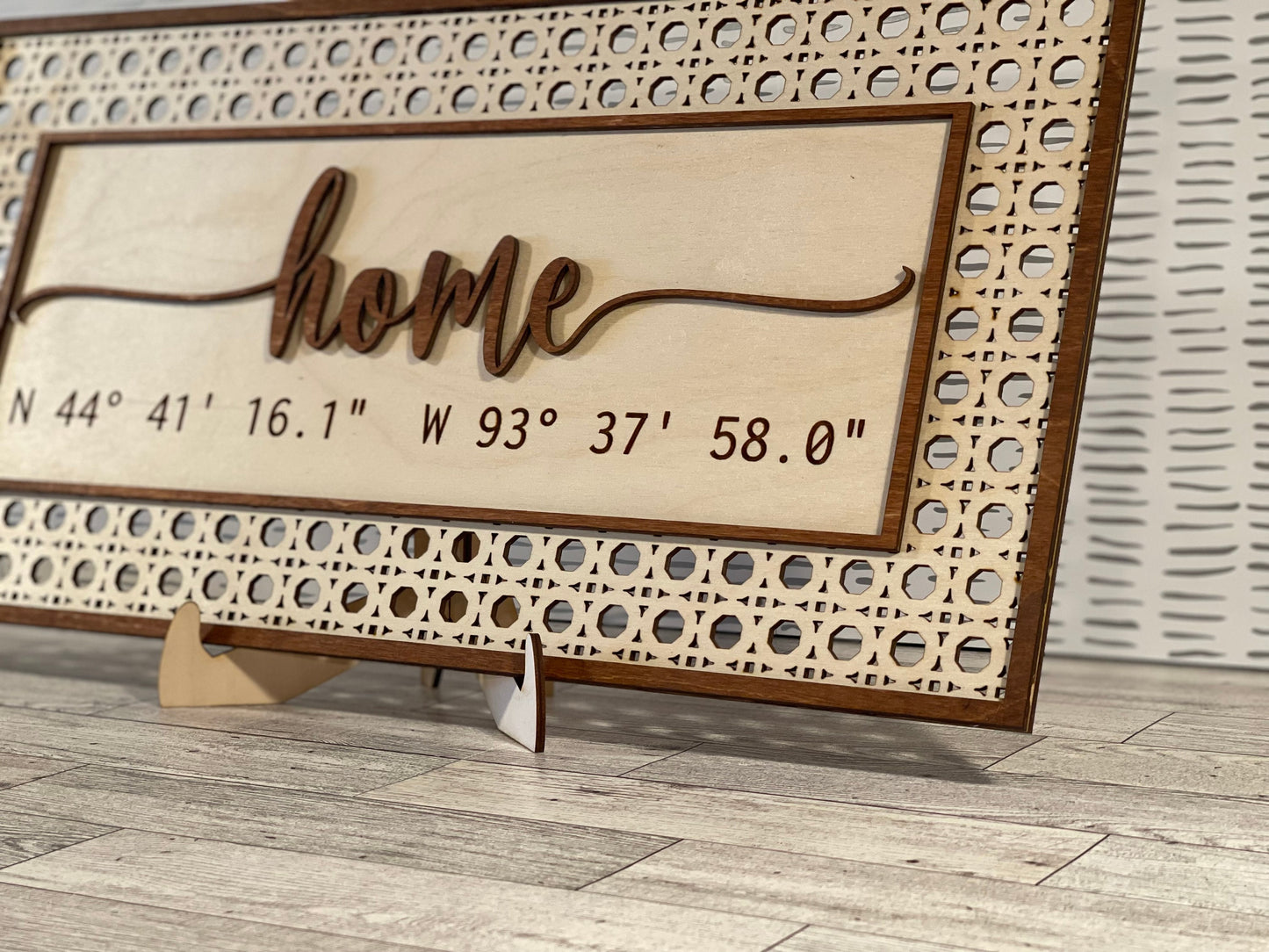 Personalized GPS Home Location Sign - Laser Cut and Engraved - Unique Home Marker - Custom Address Plaque - Baltic Birch -