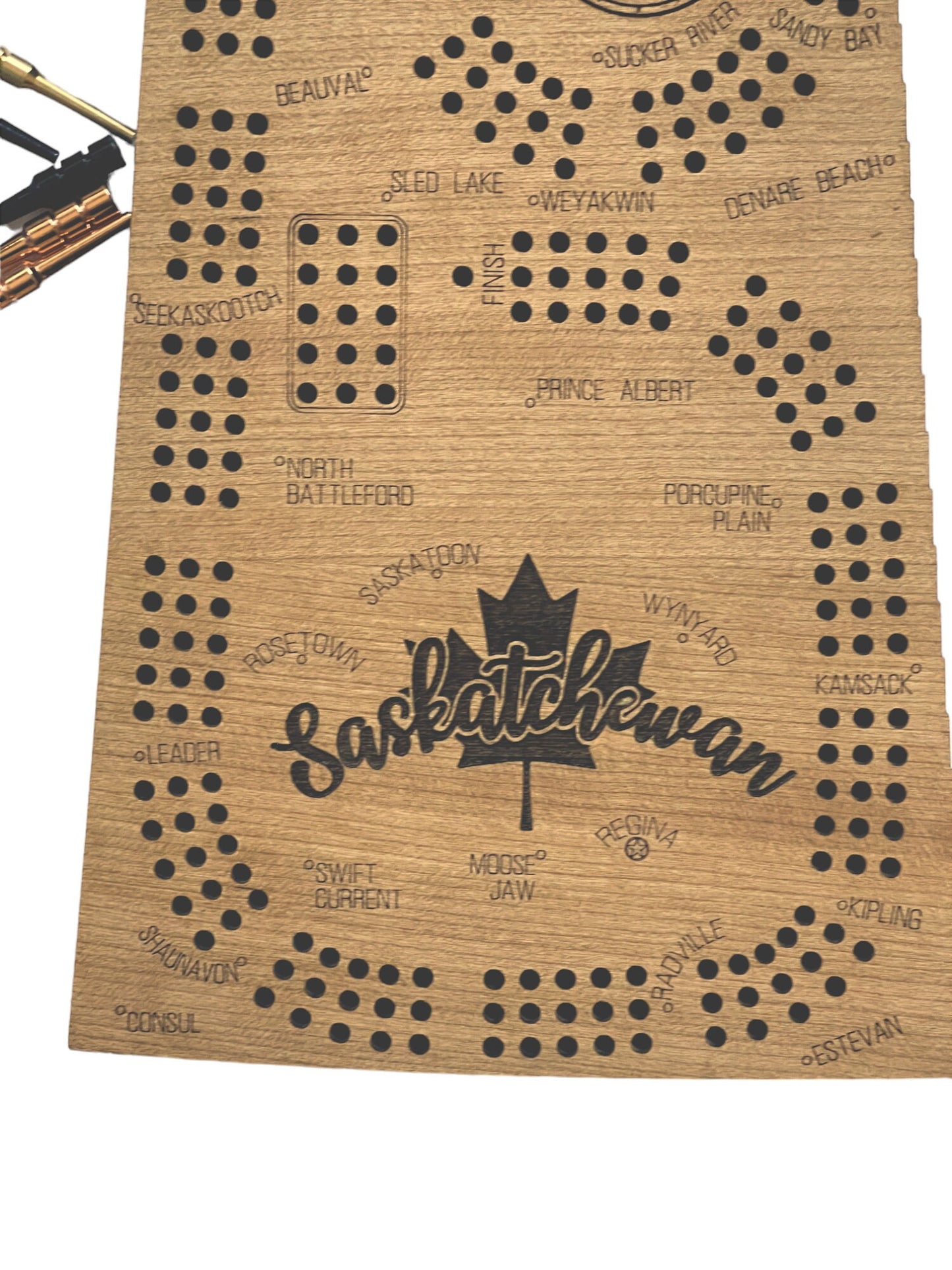 Saskatchewan Cribbage Board, Laser Engraved Wooden Game, Perfect for Family Game Night, Unique Gift for Board Game Lovers