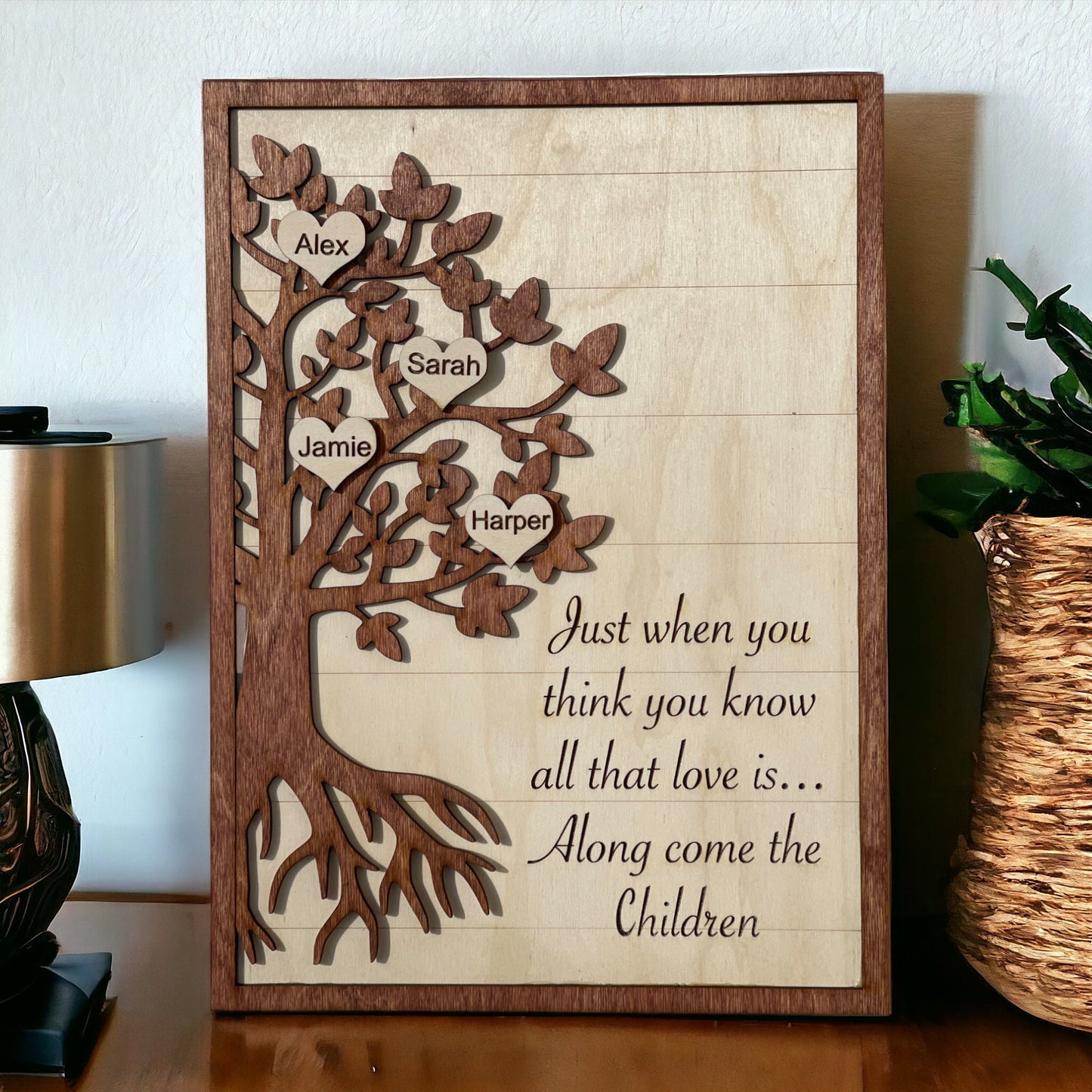 Mothers Day Family Tree Sign, Personalized Sign With Childrens Names, Wooden Sign, Gift For Mom, Custom Gift For Moms - Mom Birthday