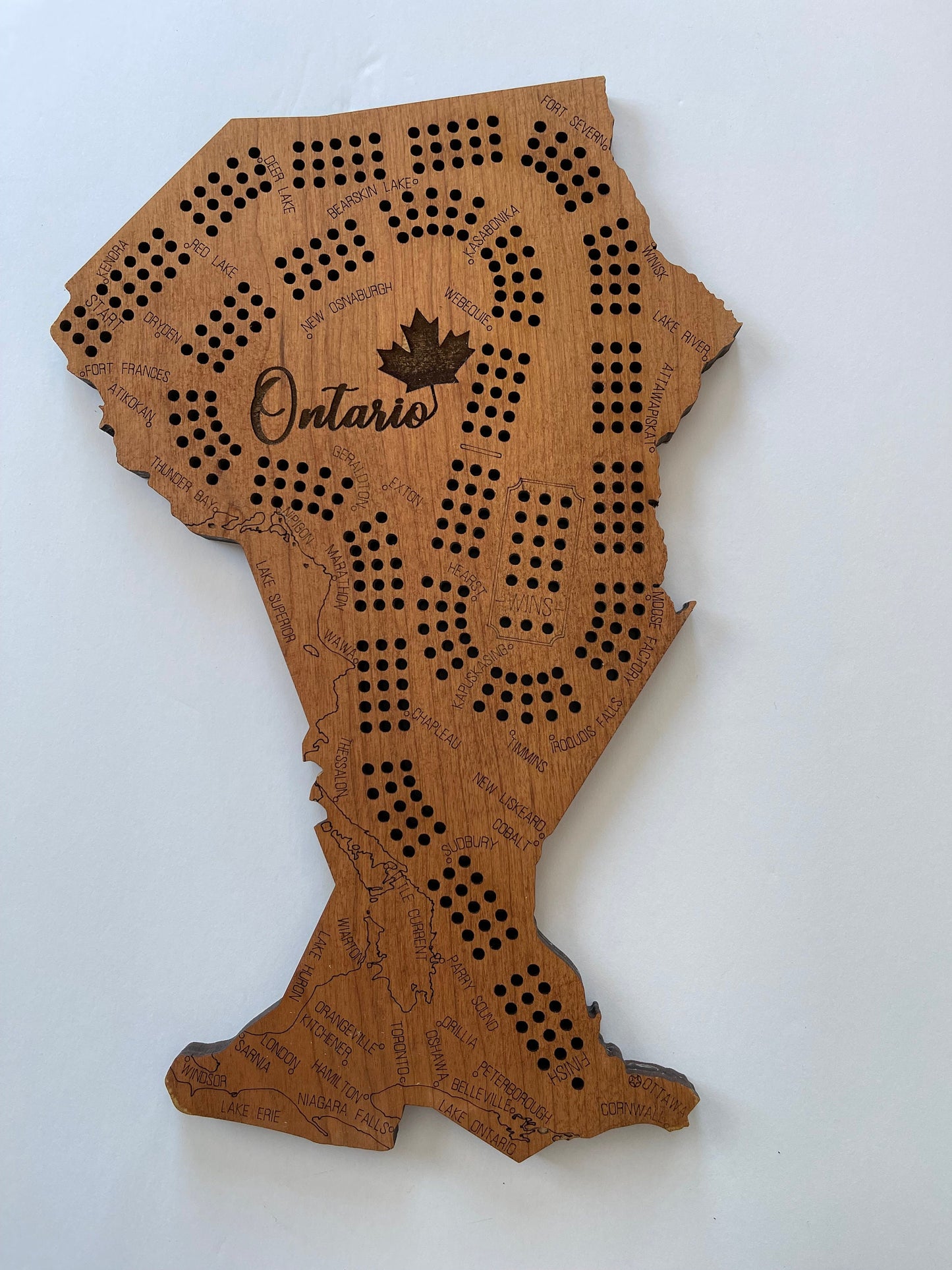 Ontario Cribbage Board, Perfect Custom Gift for Game Night Unique Cribbage Board of Ontario, Personalized Gift for Card Game Fans