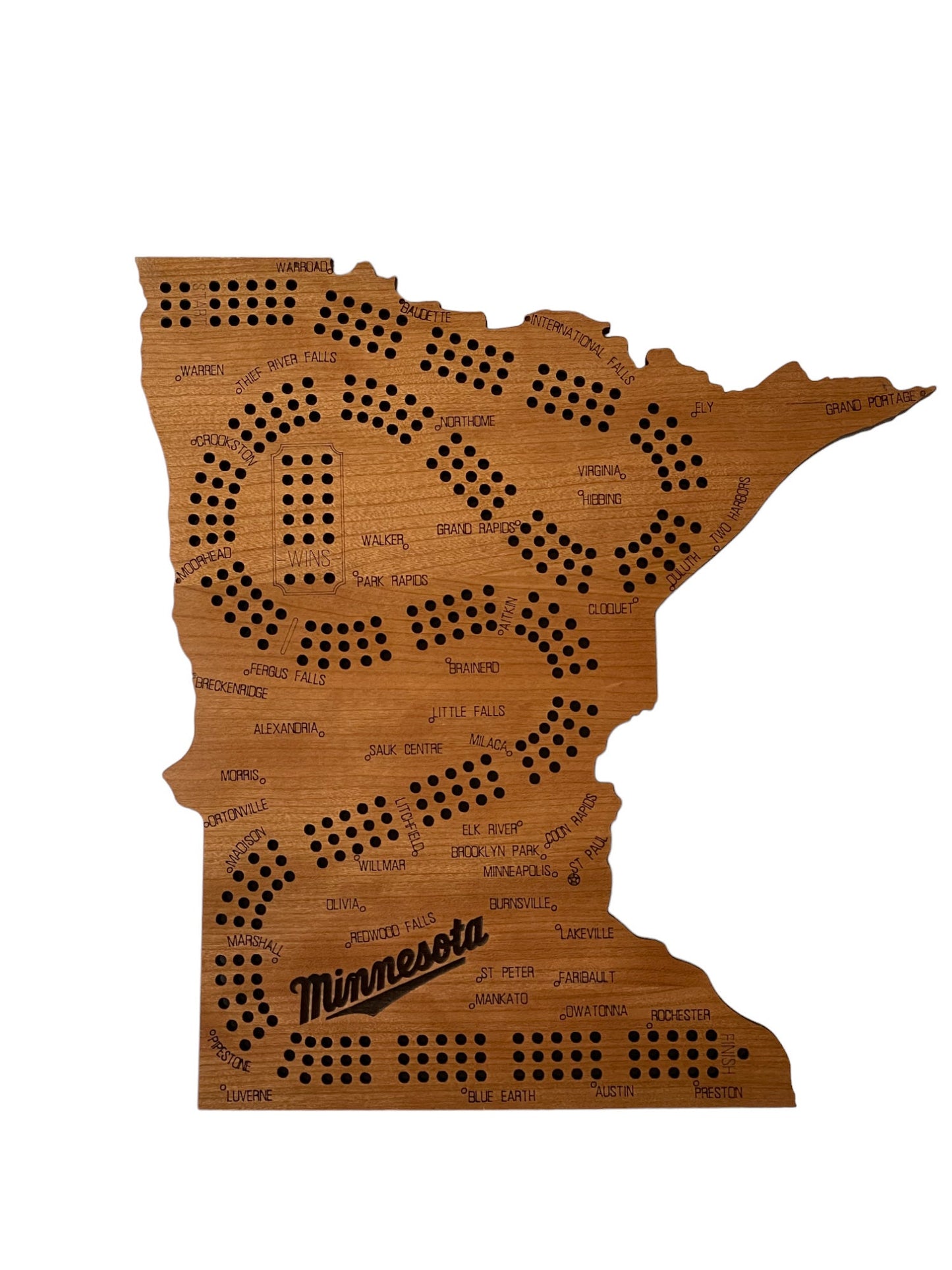 Minnesota Cribbage Board, Laser Engraved Wooden Game, Perfect for Family Game Night, Unique Gift for Board Game Lovers, Cribbage Lover