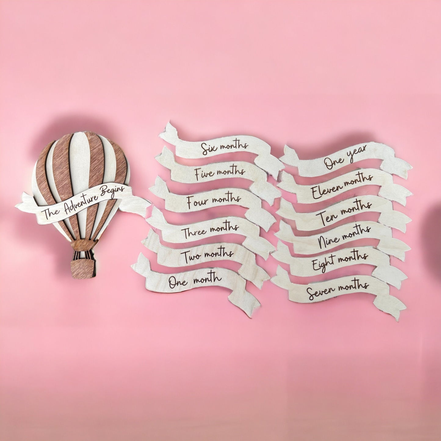 Baby Shower Gift Photo Prop Milestone Markers Hot Air Balloon Celebrate Baby's Firsts with Laser Cut Hot Air Balloon Milestone Set New Mom