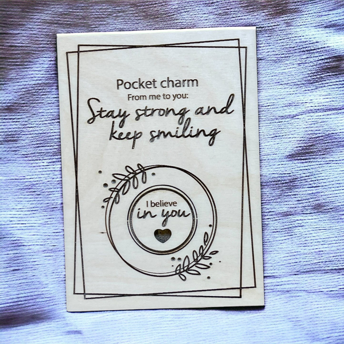 Sending Virtual Hugs - Stay Strong and Keep Smiling Pocket Hug Card - Believe in Yourself - Keep Smiling Pocket Hug Card Encouragement Gift