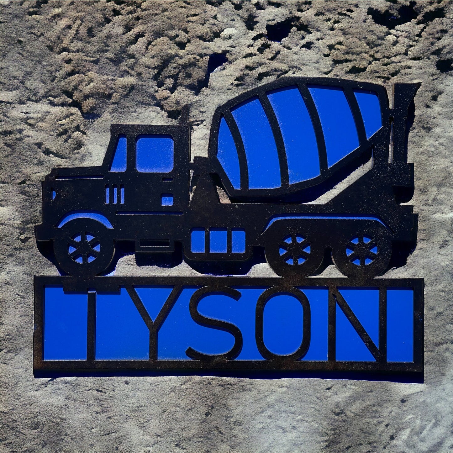Personalized Cement Truck Name Sign - Customized Laser Engraved Concrete Mixer Plaque - Custom Plaque - Personalized Construction Vehicle