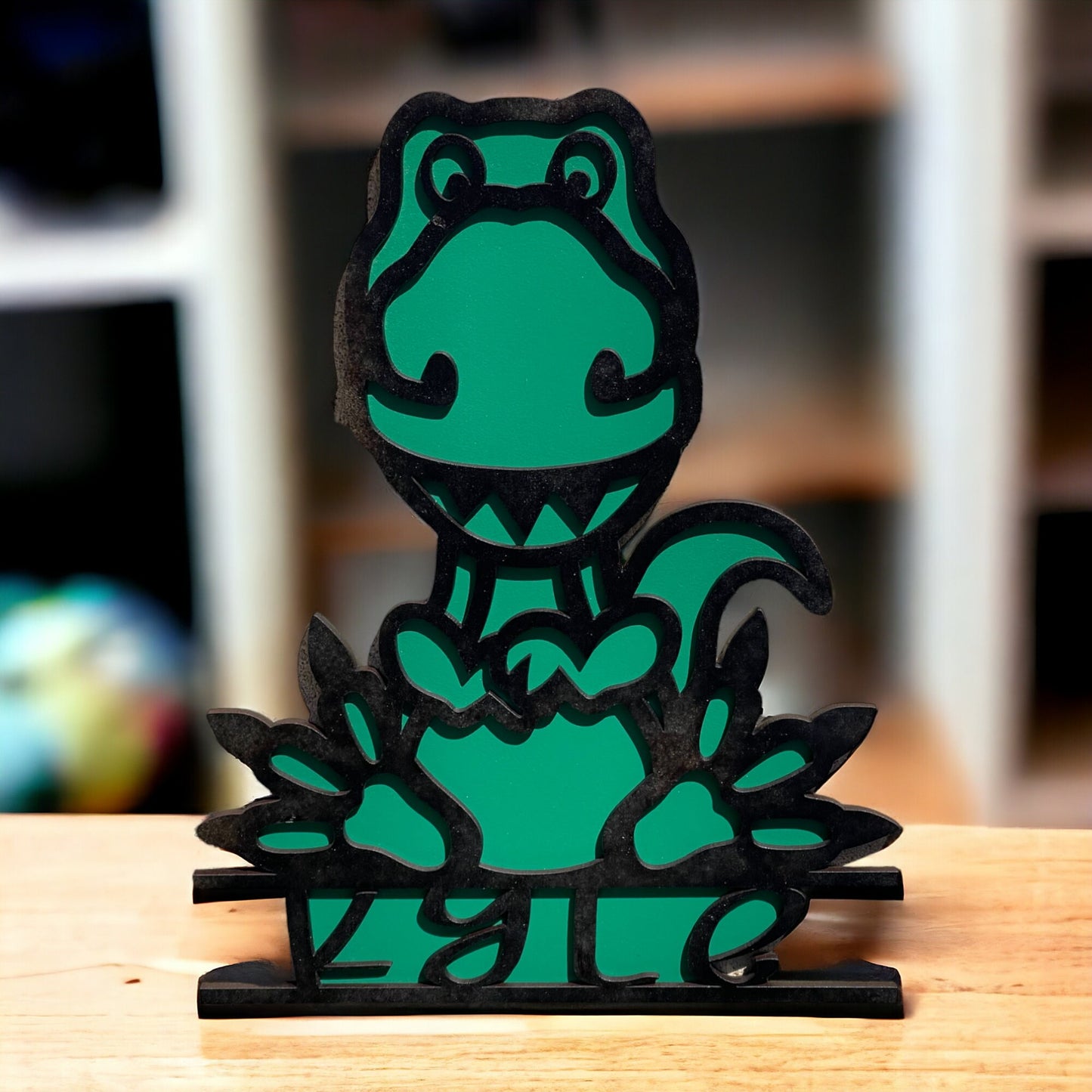 Personalized Dinosaur Name Sign, Customized Laser Engraved Plaque, Custom, Personalized Name Sign Kids Room, Laser Engraved Wooden Plaque