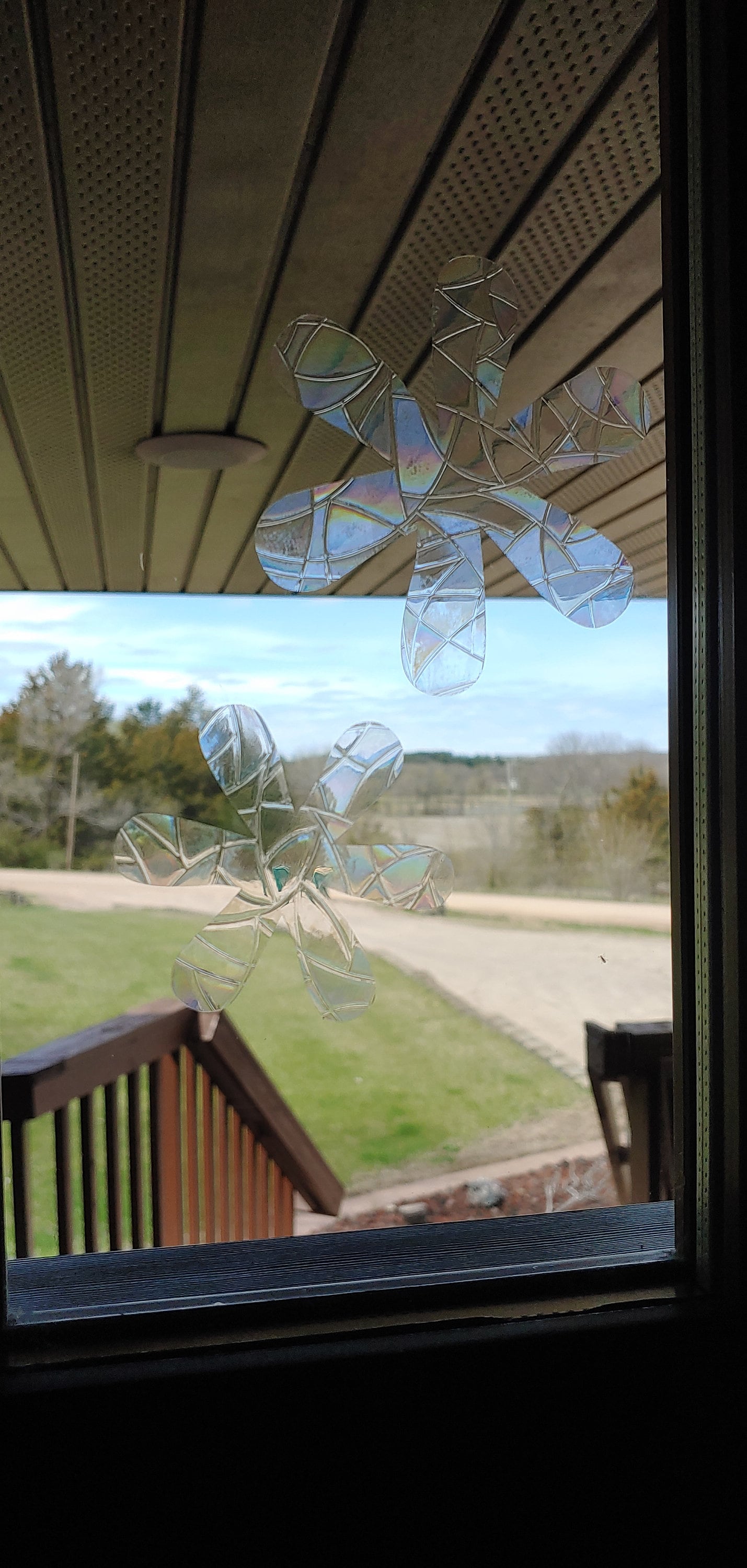 30 Flower Static Window Clings, Rainbow Prism, Prevent Bird Collisions, Stop Birds From Hitting Windows, Transparent Window Decal, No Birds