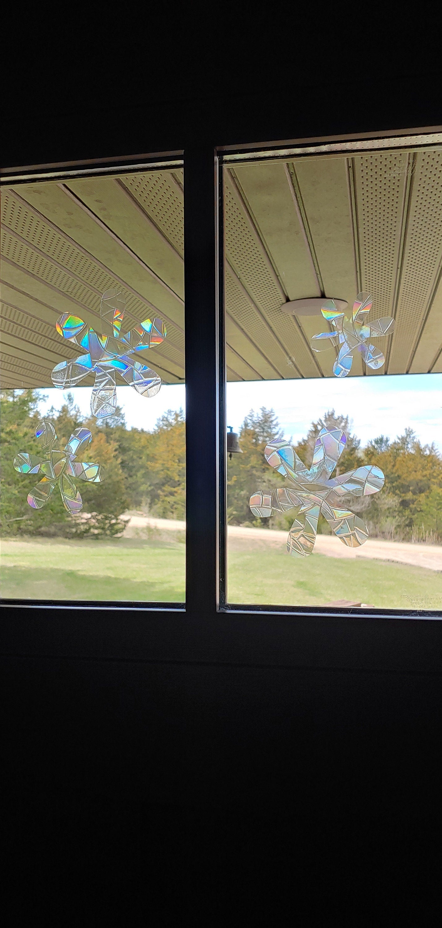 Flower Static Window Clings,  Rainbow Prism, Prevent Bird Collisions, Transparent Decals For Windows, Stop Birds From Hitting Window