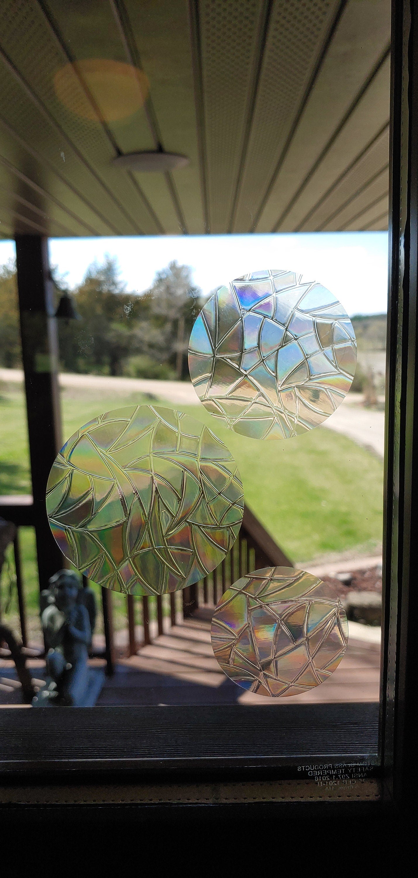 20 Circle Static Window Clings Rainbow Prism Prevent Bird Collisions