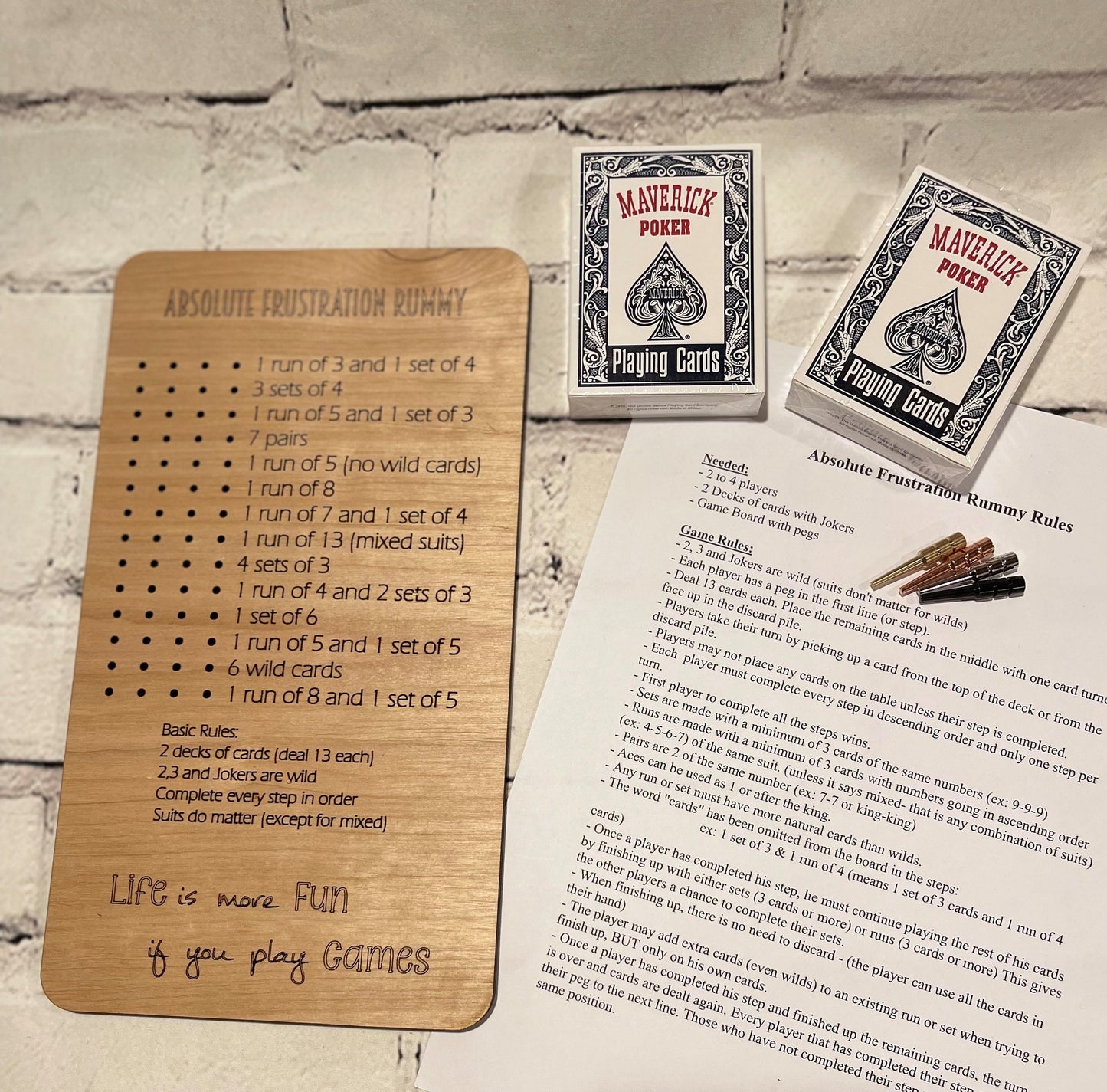 Absolute Frustration Rummy, Game Night, Rummy Card Game, Housewarming Gift, Camping Game, Travel Games, Gift for Dad, Gift For Mom, Family