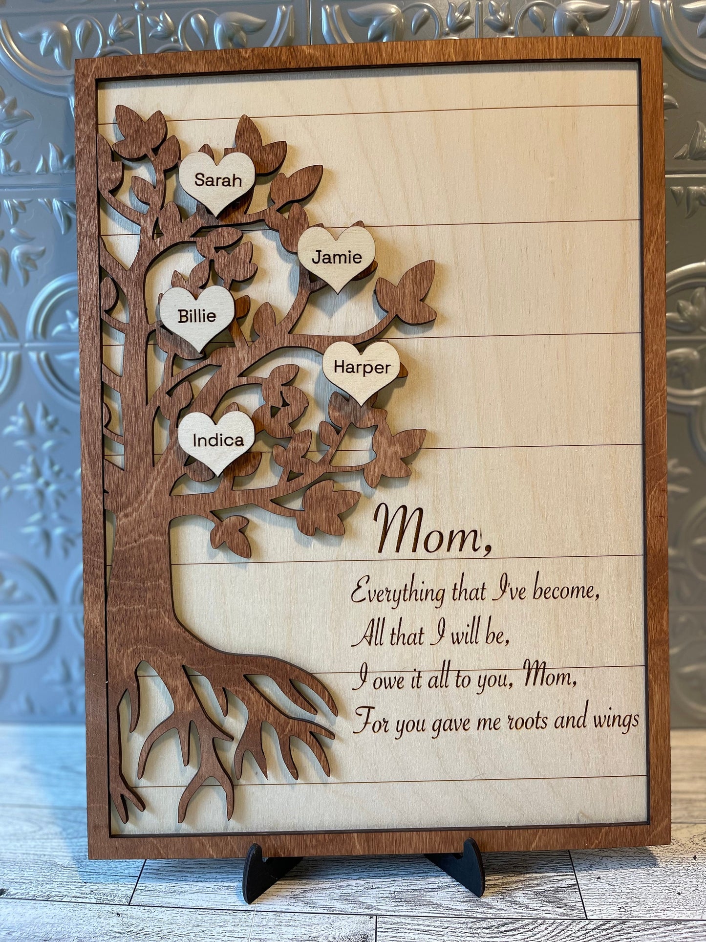 Mothers Day Family Tree - Personalized Sign With Children's Names - Wooden Sign - Gift For Mom - Custom Gift For Moms - Mom Birthday