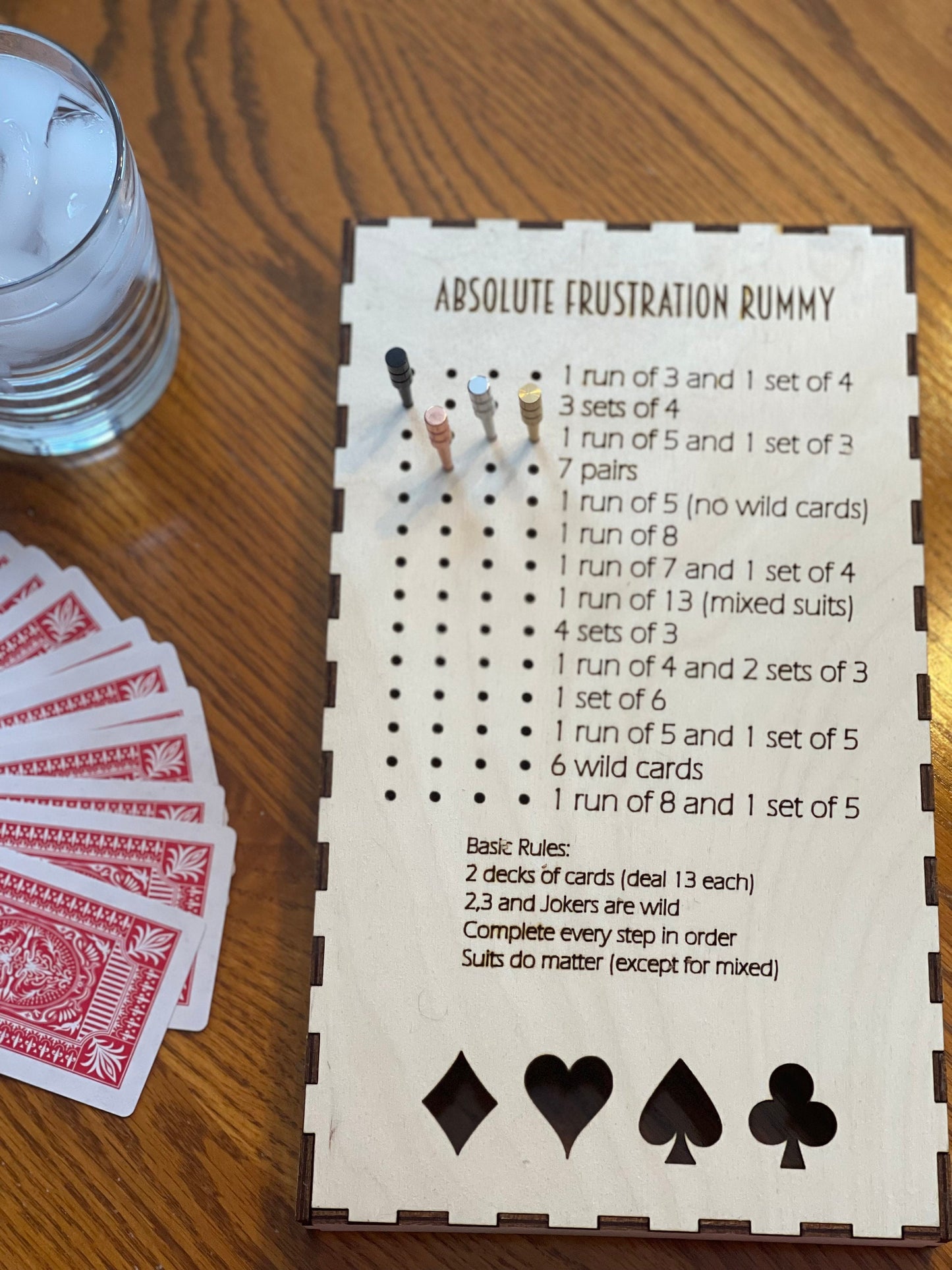 Absolute Frustration Rummy, Game Night, Rummy Card Game, Housewarming Gift, Camping Activity, Gift for Dad, Camping Activity, Nursing Home