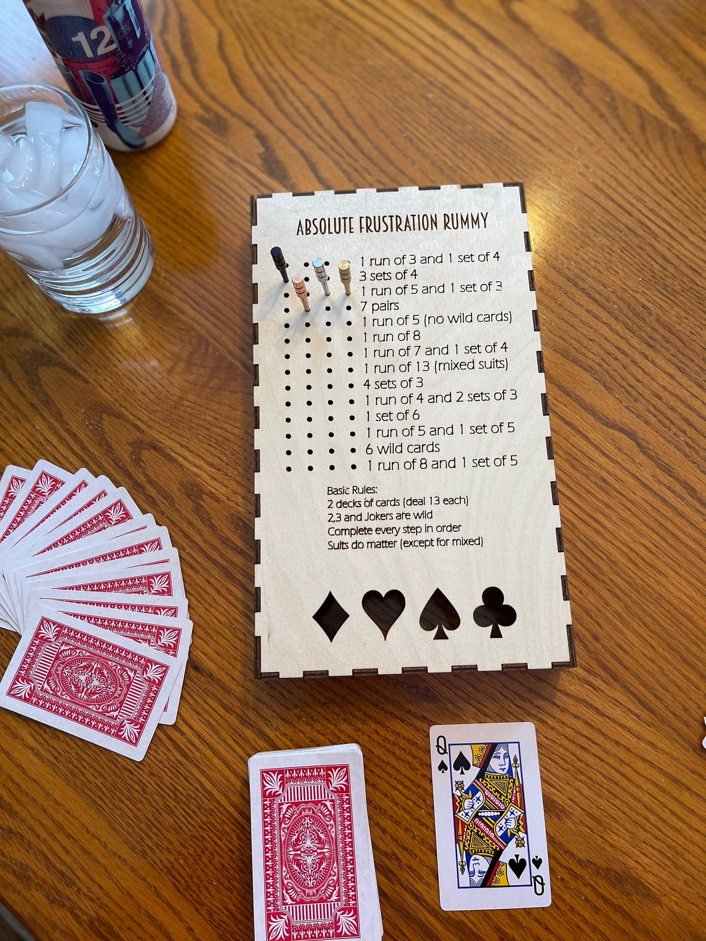 Absolute Frustration Rummy, Game Night, Rummy Card Game, Housewarming Gift, Camping Activity, Gift for Dad, Camping Activity, Nursing Home