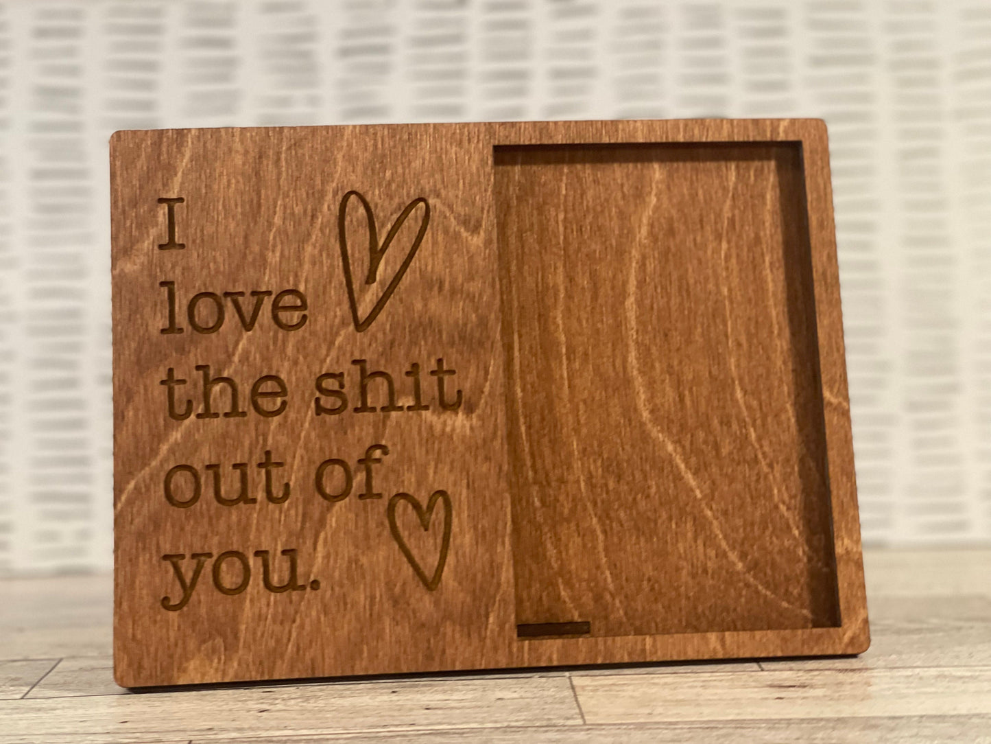 Wood Picture Frame, I Love the S**t Out of You, Engraved Photo Frame, Gift For Wife husband Girlfriend Boyfriend