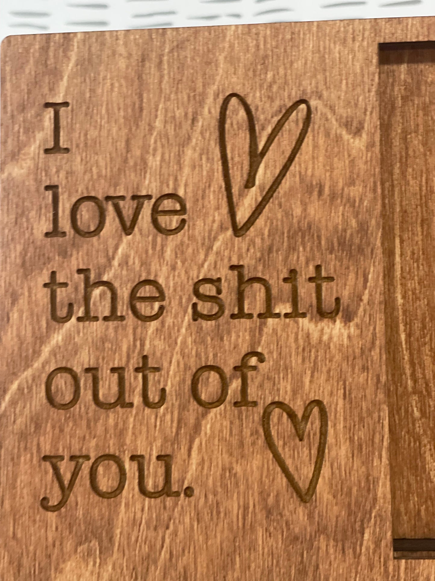 Wood Picture Frame, I Love the S**t Out of You, Engraved Photo Frame, Gift For Wife husband Girlfriend Boyfriend