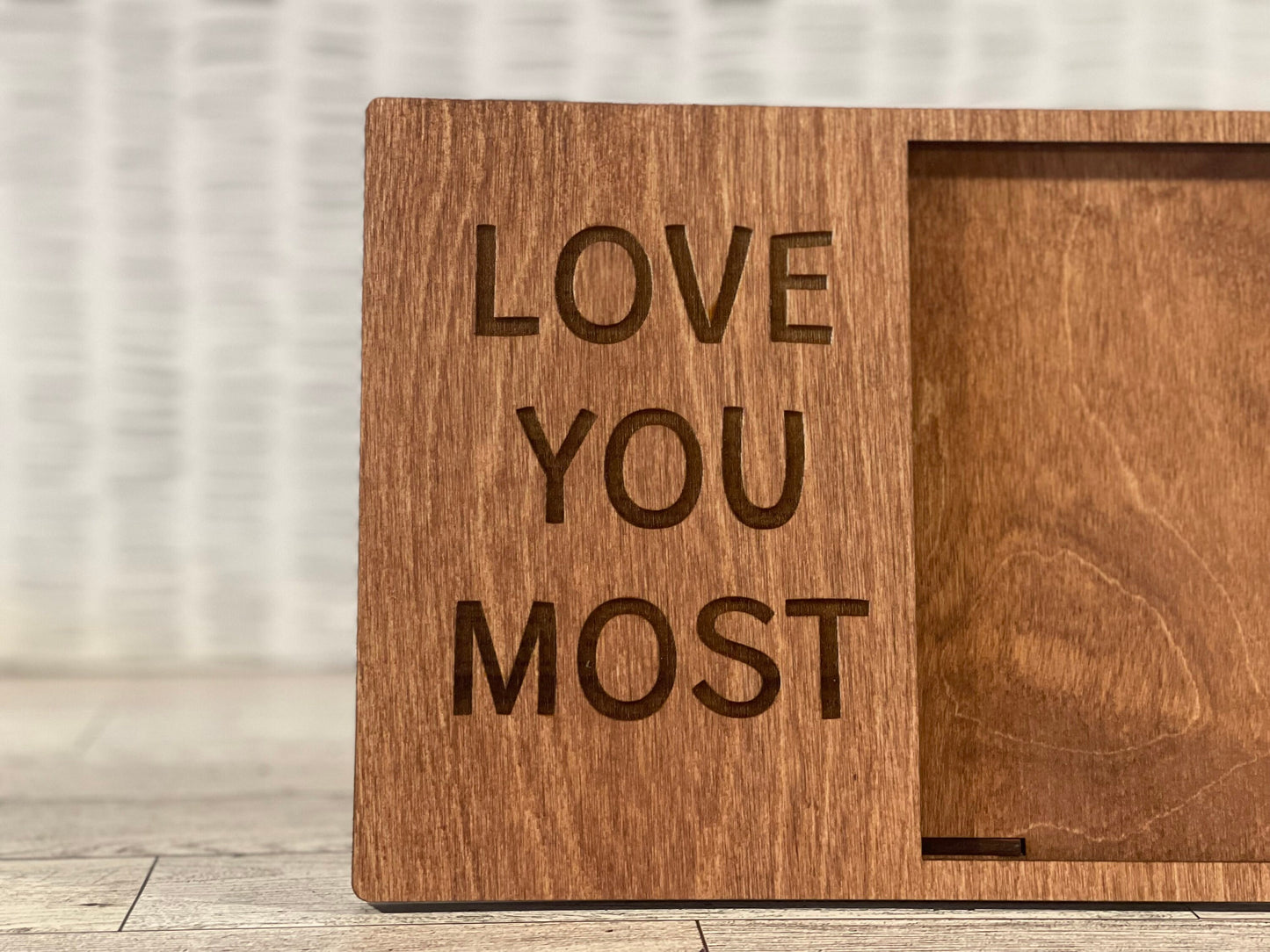 Love You More Love You Most Picture Frame Set,  Gift For Partner, Wooden Picture Frame, Gift For Couple, Wood Picture Frame, Rustic, Boho