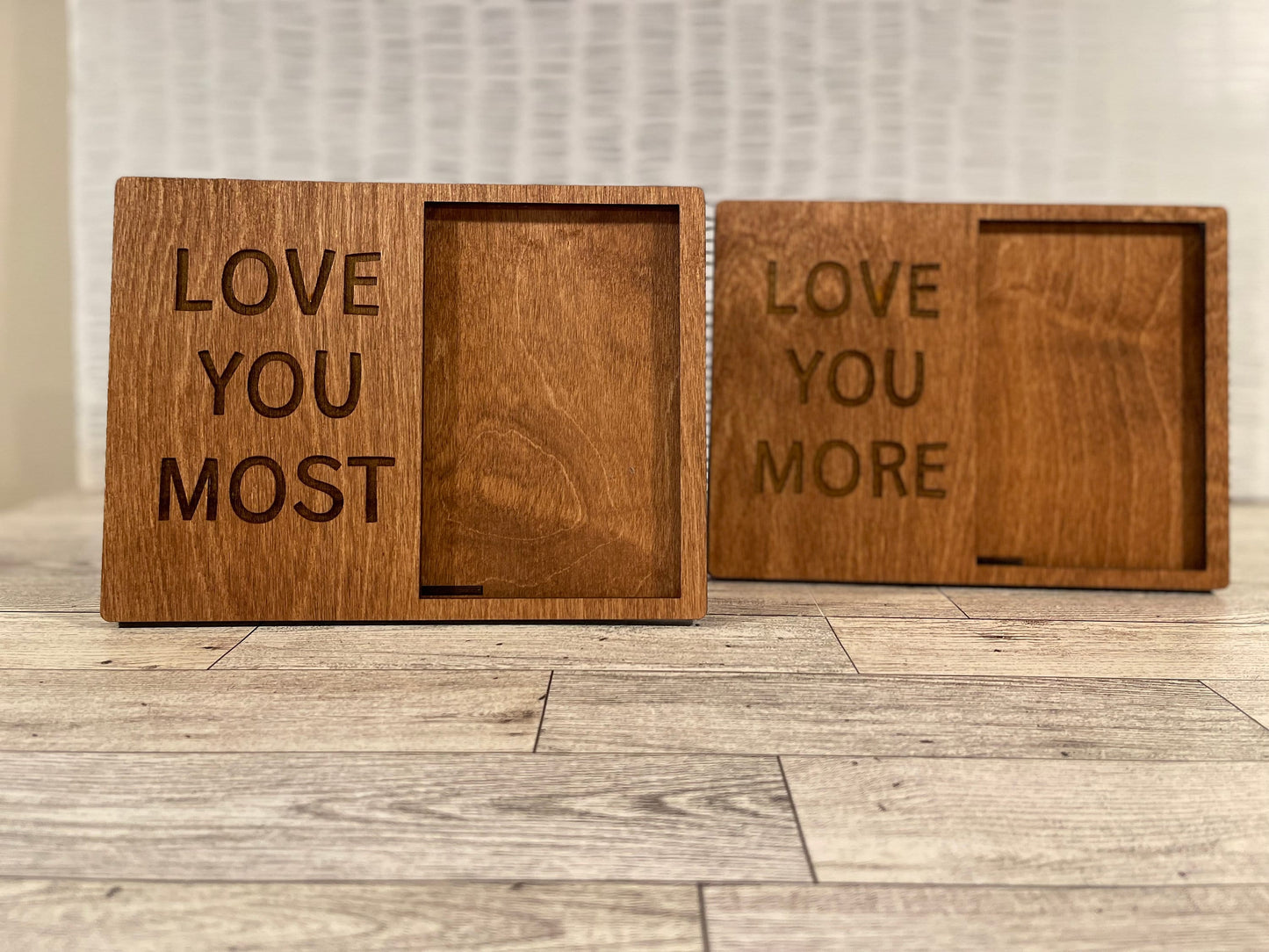 Love You More Love You Most Picture Frame Set,  Gift For Partner, Wooden Picture Frame, Gift For Couple, Wood Picture Frame, Rustic, Boho