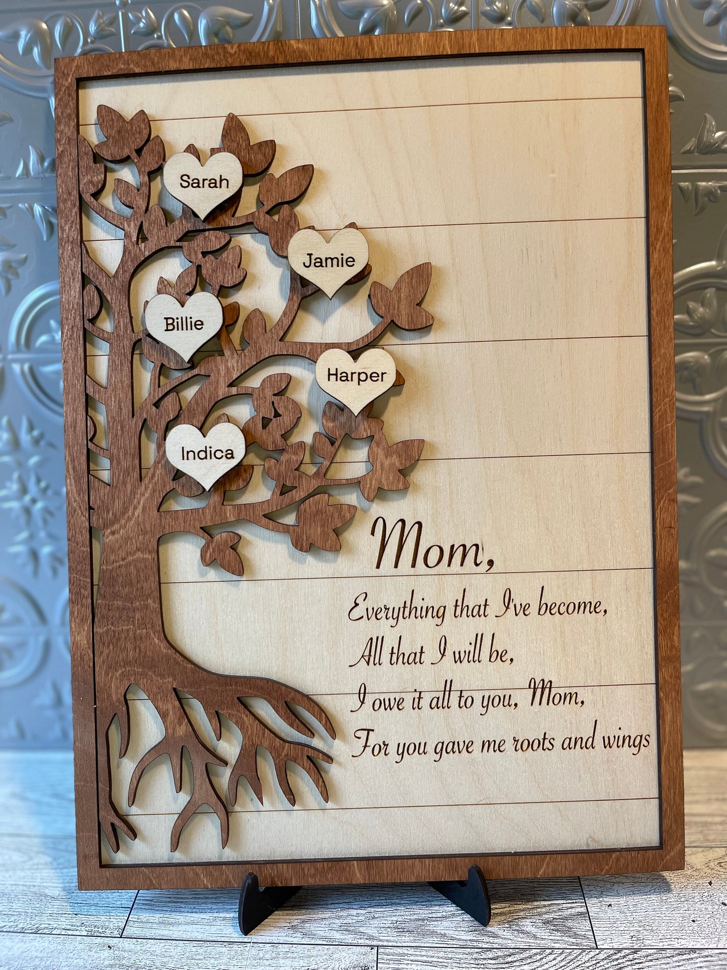 Mothers Day Family Tree - Personalized Sign With Children's Names - Wooden Sign - Gift For Mom - Custom Gift For Moms - Mom Birthday