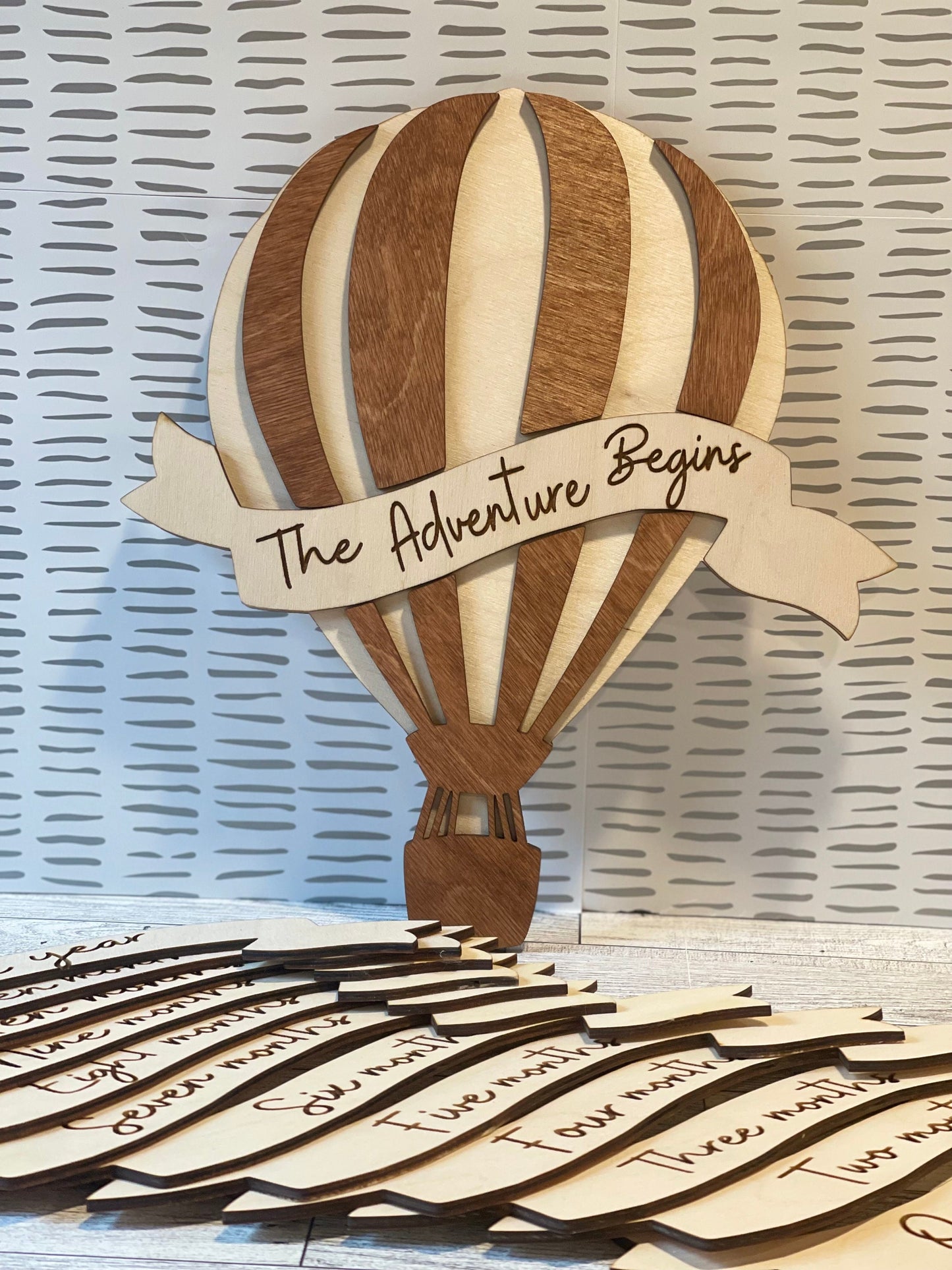 Baby Milestone Markers - Hot Air Balloon Monthly Milestones - Photo Props -New Baby Shower Gift - New Mother Gift - Laser Cut Balloon