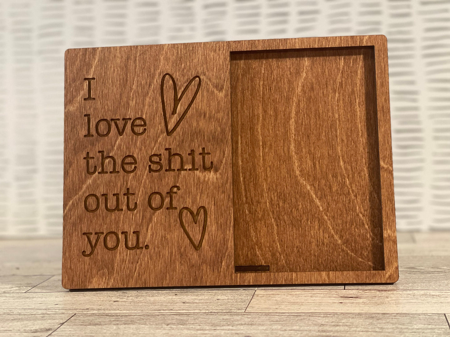 Wood Picture Frame, I Love the S**t Out of You, Engraved Photo Frame, Gift For Wife husband Girlfriend Boyfriend