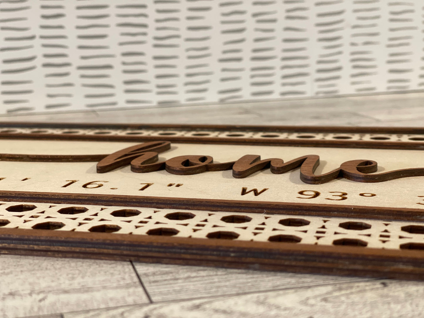 Personalized GPS Home Location Sign - Laser Cut and Engraved - Unique Home Marker - Custom Address Plaque -  Baltic Birch -