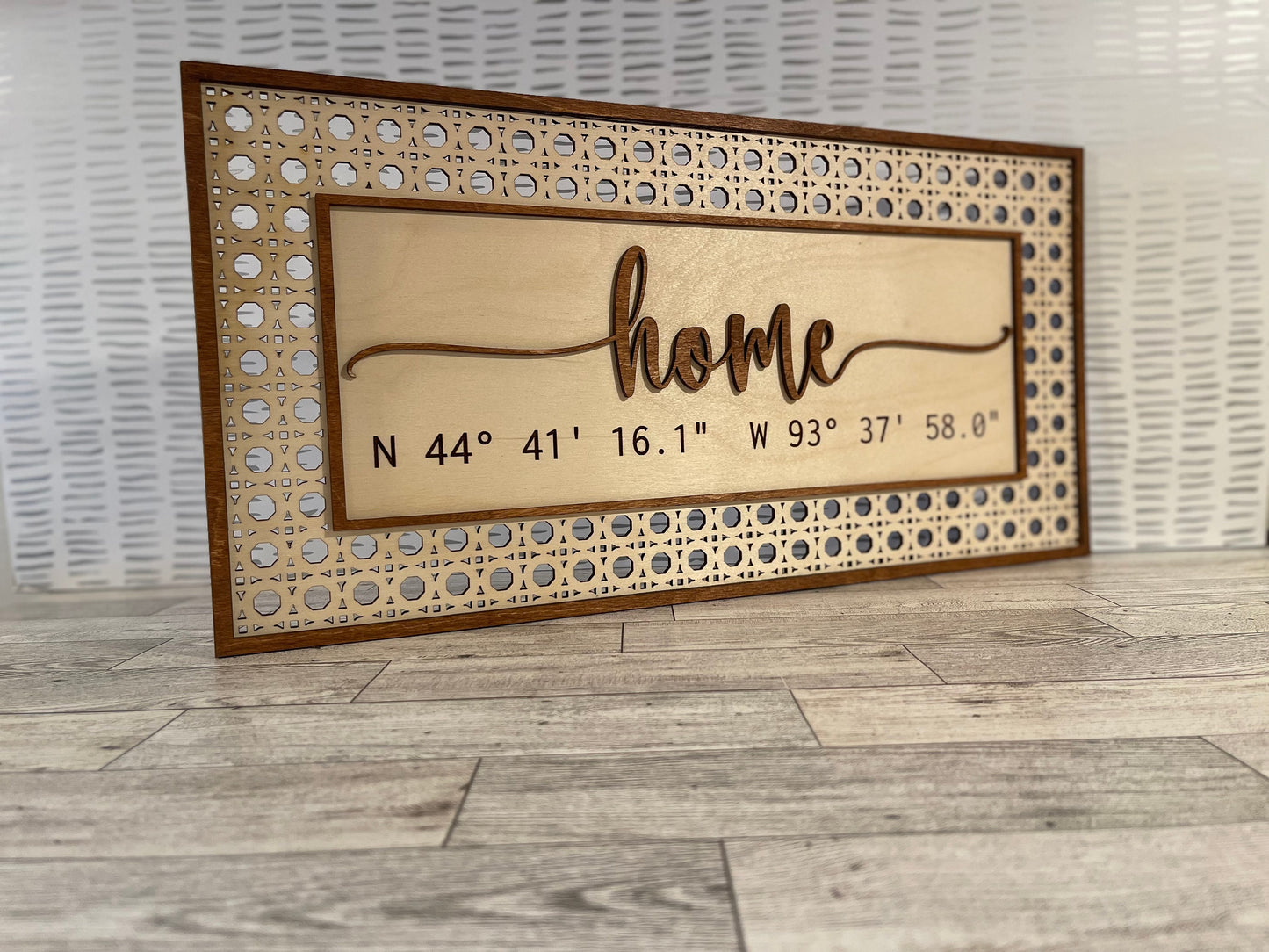 Personalized GPS Home Location Sign - Laser Cut and Engraved - Unique Home Marker - Custom Address Plaque -  Baltic Birch -