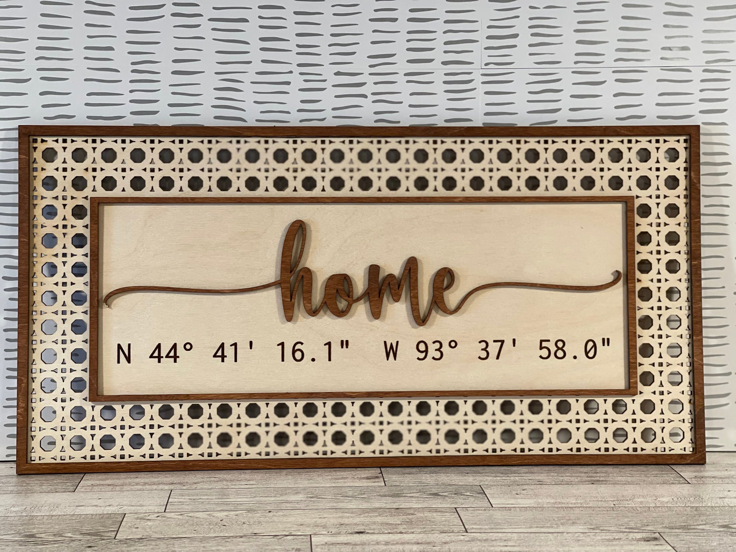 Personalized GPS Home Location Sign - Laser Cut and Engraved - Unique Home Marker - Custom Address Plaque -  Baltic Birch -