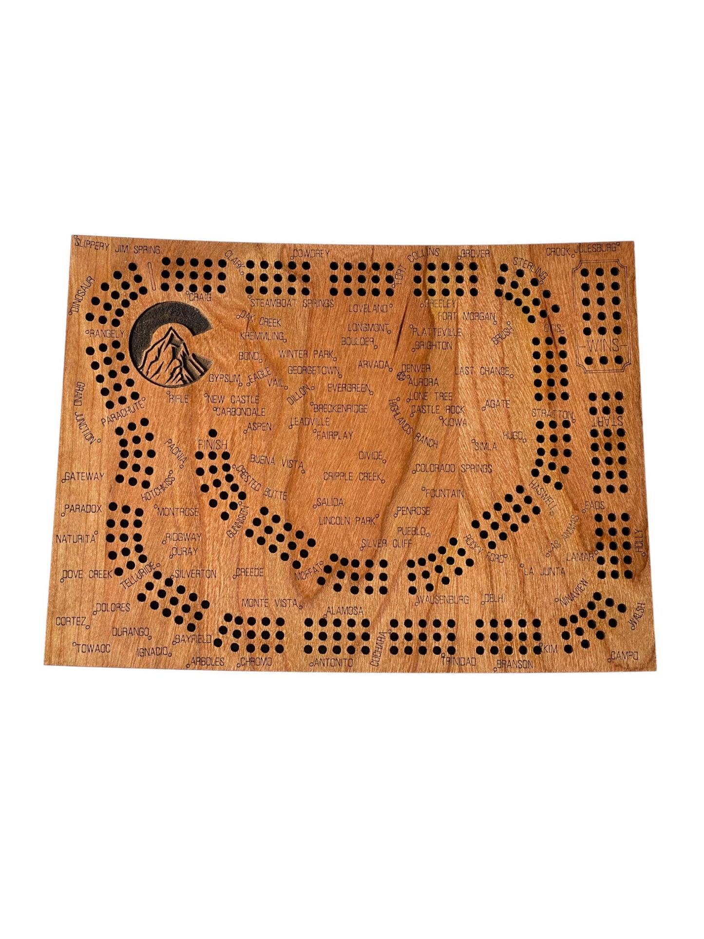 Colorado Cribbage Board, Laser Engraved Wooden Game, Perfect for Family Game Night, Unique Gift for Board Game Lovers