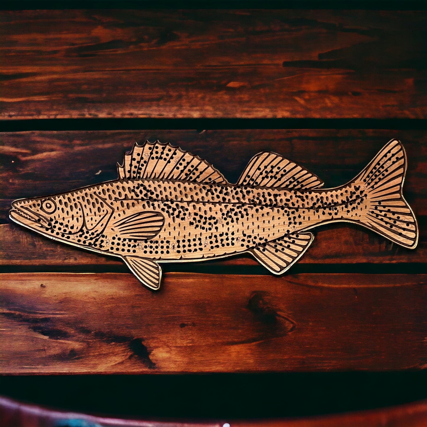 Walleye Cribbage Board, Laser Engraved Wooden Game, Perfect for Family Game Night, Unique Gift for Board Game Lovers, Boat or Cabin Games