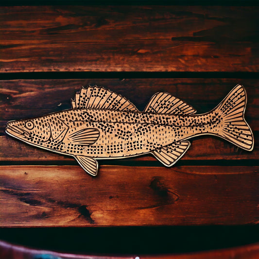 Walleye Cribbage Board, Laser Engraved Wooden Game, Perfect for Family Game Night, Unique Gift for Board Game Lovers, Boat or Cabin Games