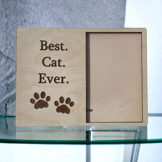Rustic Wood Picture Frame, Perfect for Cherishing Memories, Unique Wood Picture Frame for Cat, Showcase Your Pet, Best Cat Ever