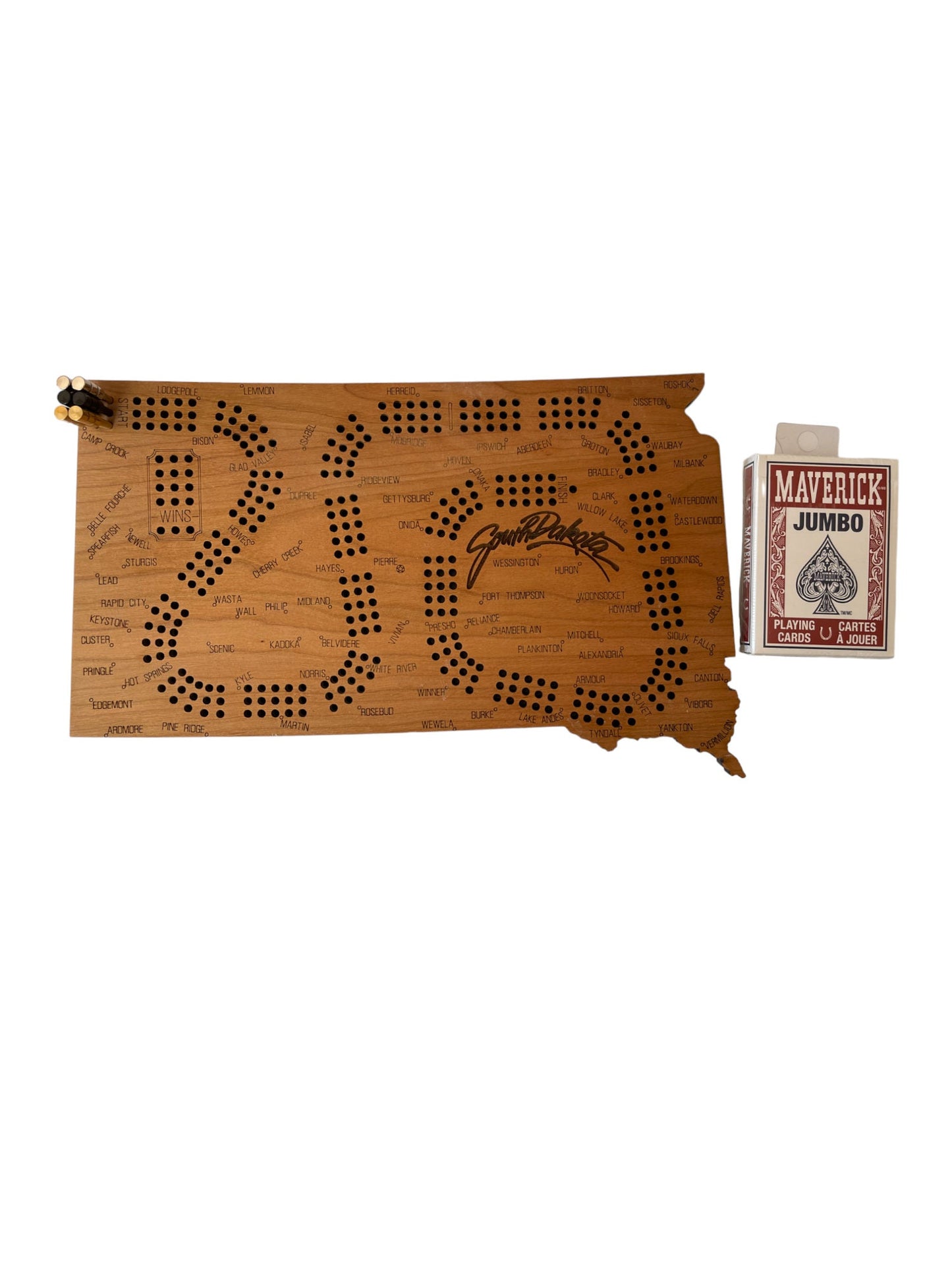 South Dakota Cribbage Board, Gift For Cribbage Player, House Warming Gift