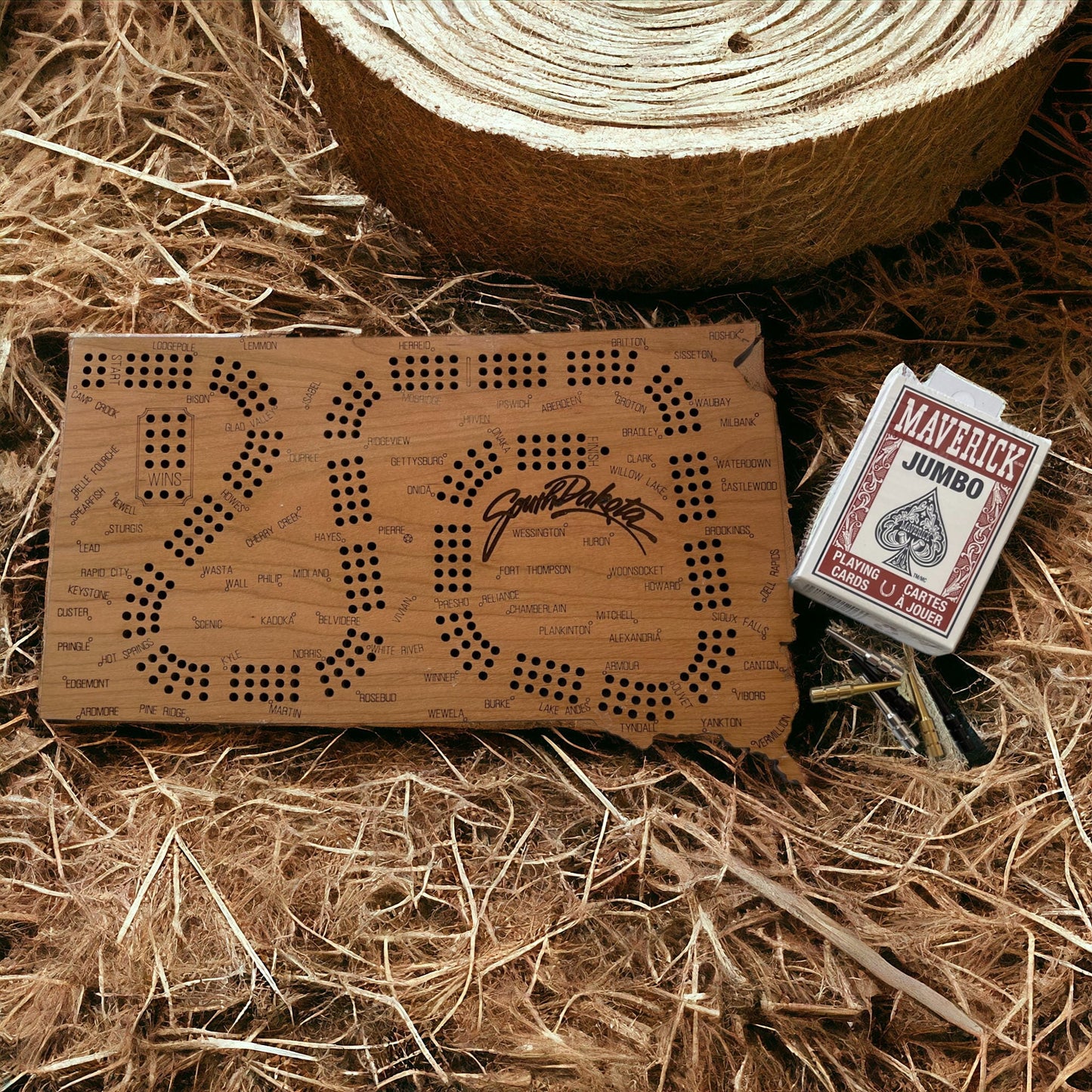 South Dakota Cribbage Board, Gift For Cribbage Player, House Warming Gift
