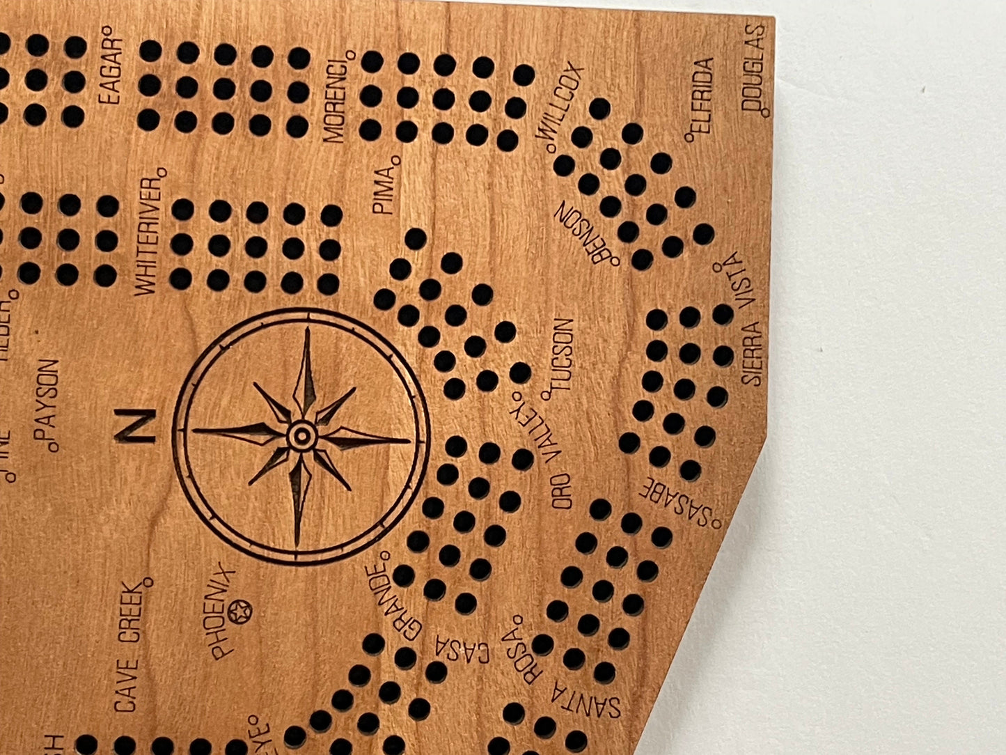 Arizona Cribbage Board - Perfect Custom Gift for Game Night - Engraved Cherry -  Arizona Cribbage Board - Unique Gift Idea - Laser Engraved