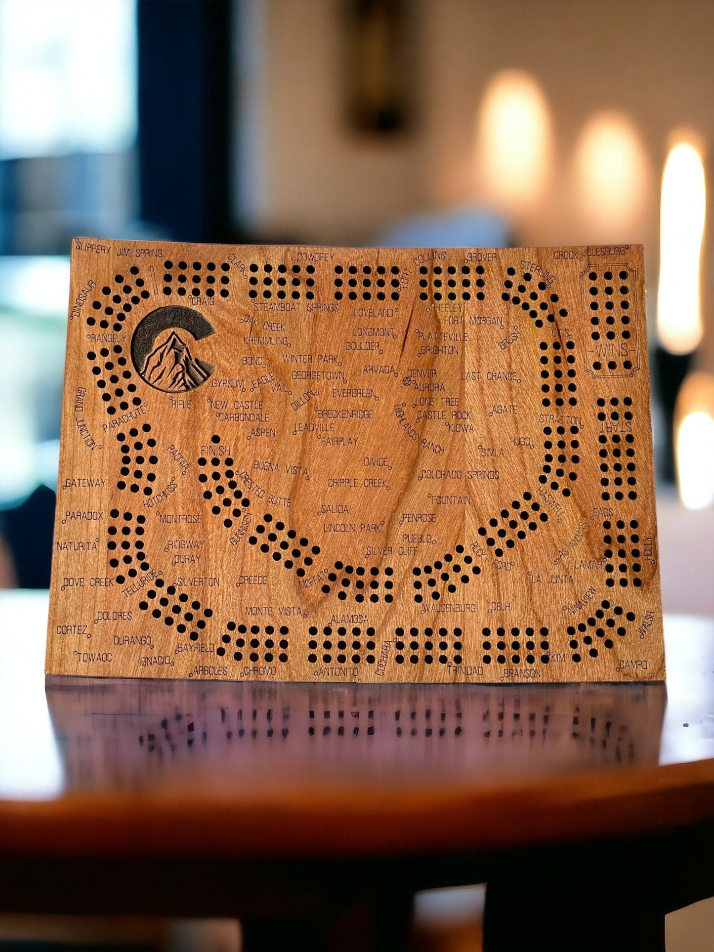 Colorado Cribbage Board, Laser Engraved Wooden Game, Perfect for Family Game Night, Unique Gift for Board Game Lovers