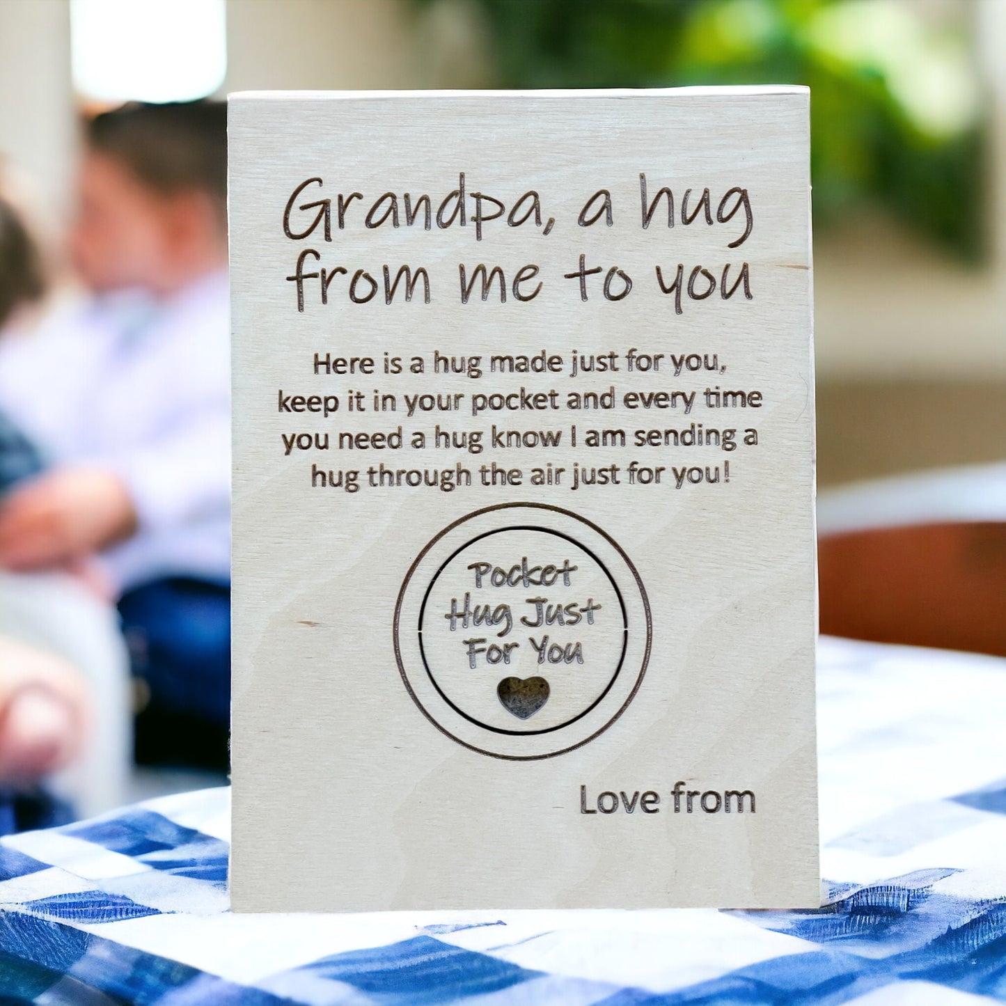 Pocket Hug, Grandpa Hug Card, Fathers Day Gift, Pocket Token, Missing You, Birthday Gift For Grandpa, Thinking of Grand Father