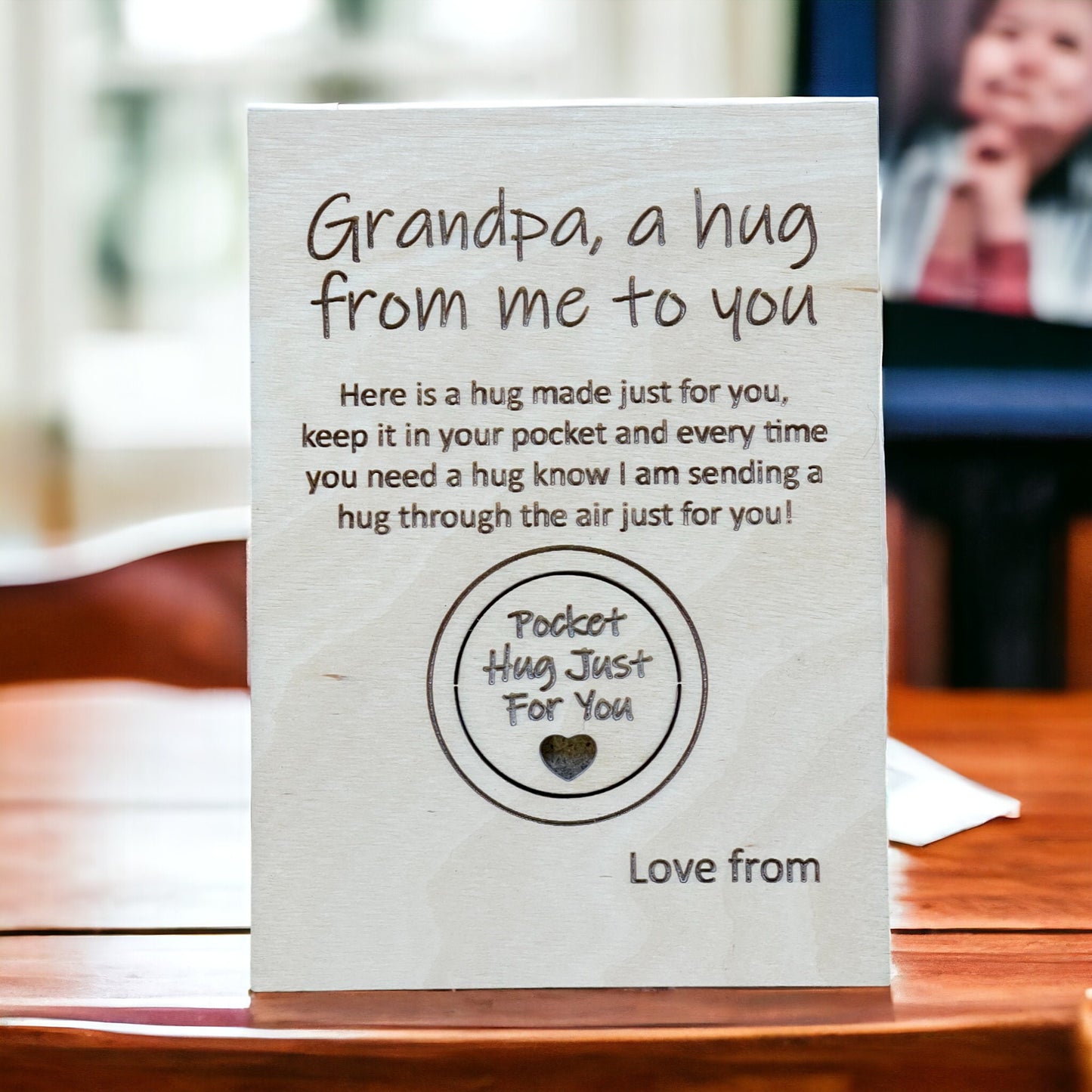 Pocket Hug, Grandpa Hug Card, Fathers Day Gift, Pocket Token, Missing You, Birthday Gift For Grandpa, Thinking of Grand Father