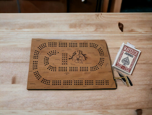 North Dakota Cribbage Board, Perfect Custom Gift for Game Night Unique Cribbage Board of North Dakota, Personalized Gift for Card Game Fans