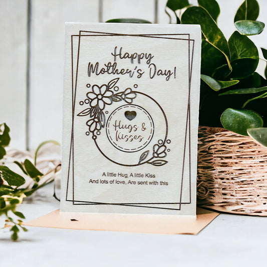 Mothers Day Card, Gift From Kids, Hugs and Kisses, Grandma Gift, Pocket Hugs and Kisses, Mothers Day Card, Pocket Hug