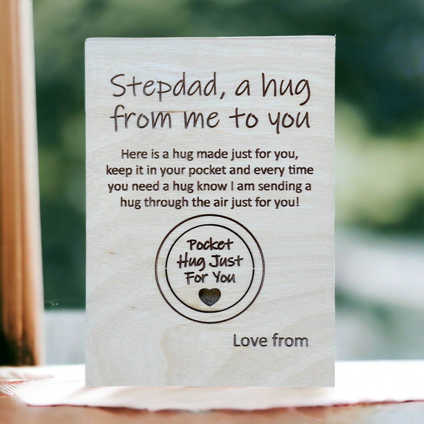 Stepdad Card, Pocket Hug Token, Thinking Of You, Always With You, Bonus Dad, Fathers Day Gift, Pocket Hug