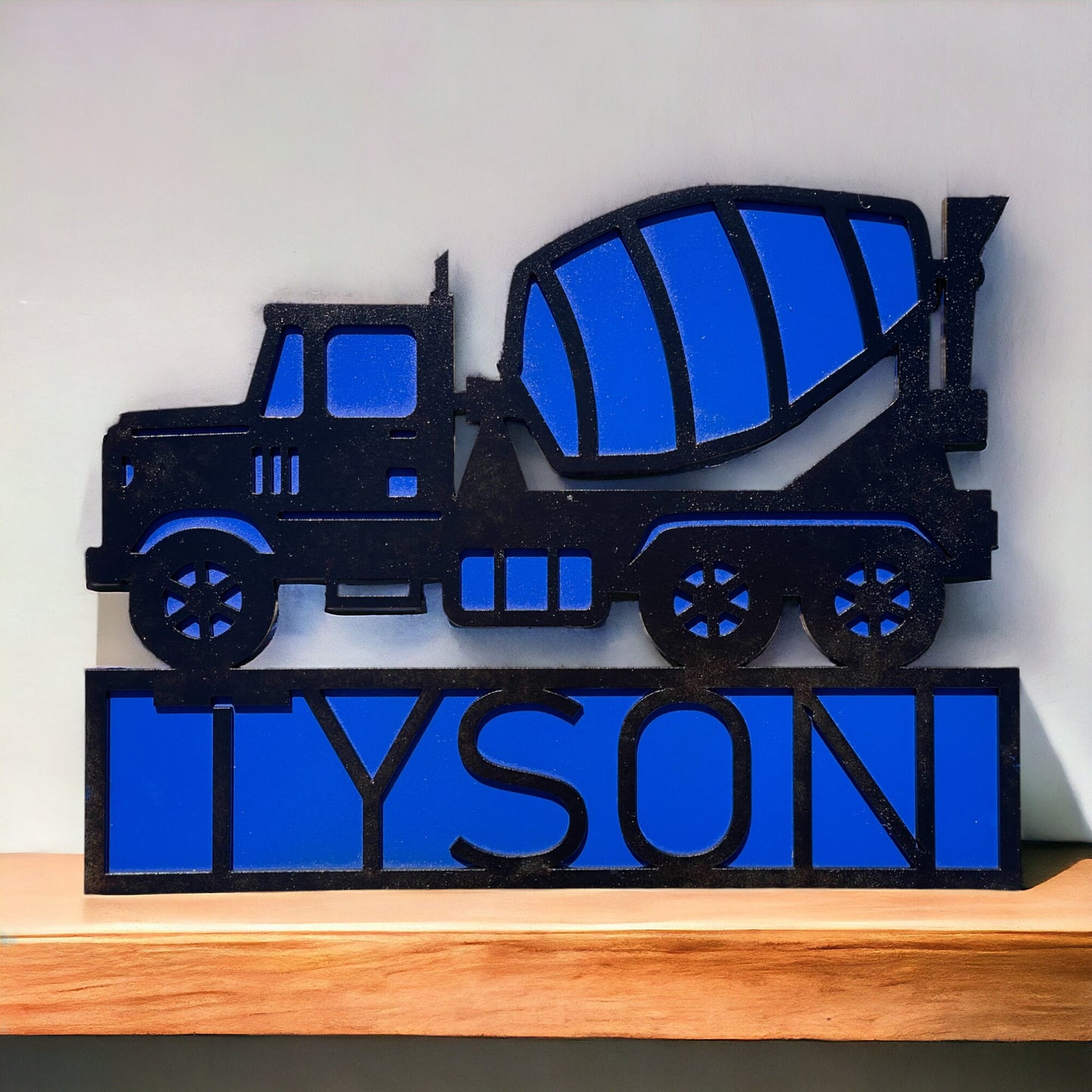 Personalized Cement Truck Name Sign - Customized Laser Engraved Concrete Mixer Plaque - Custom  Plaque - Personalized Construction Vehicle