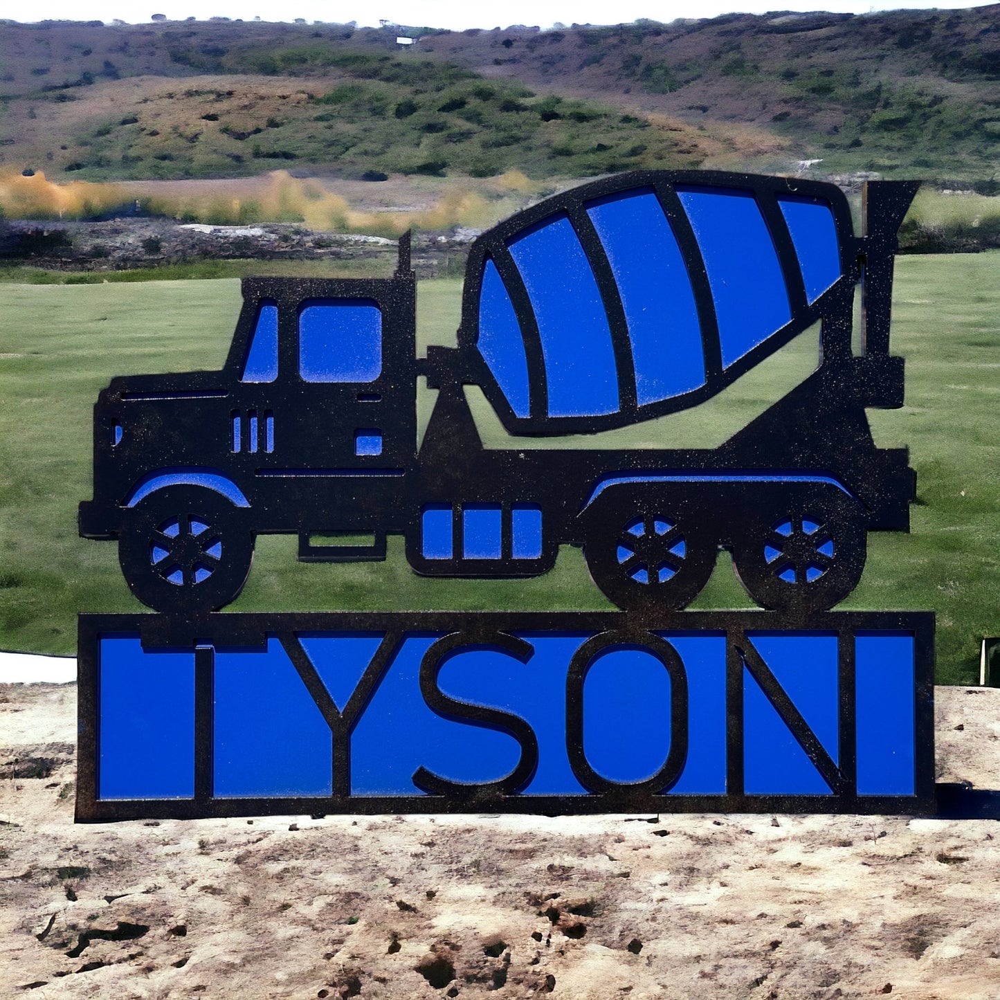 Personalized Cement Truck Name Sign - Customized Laser Engraved Concrete Mixer Plaque - Custom  Plaque - Personalized Construction Vehicle