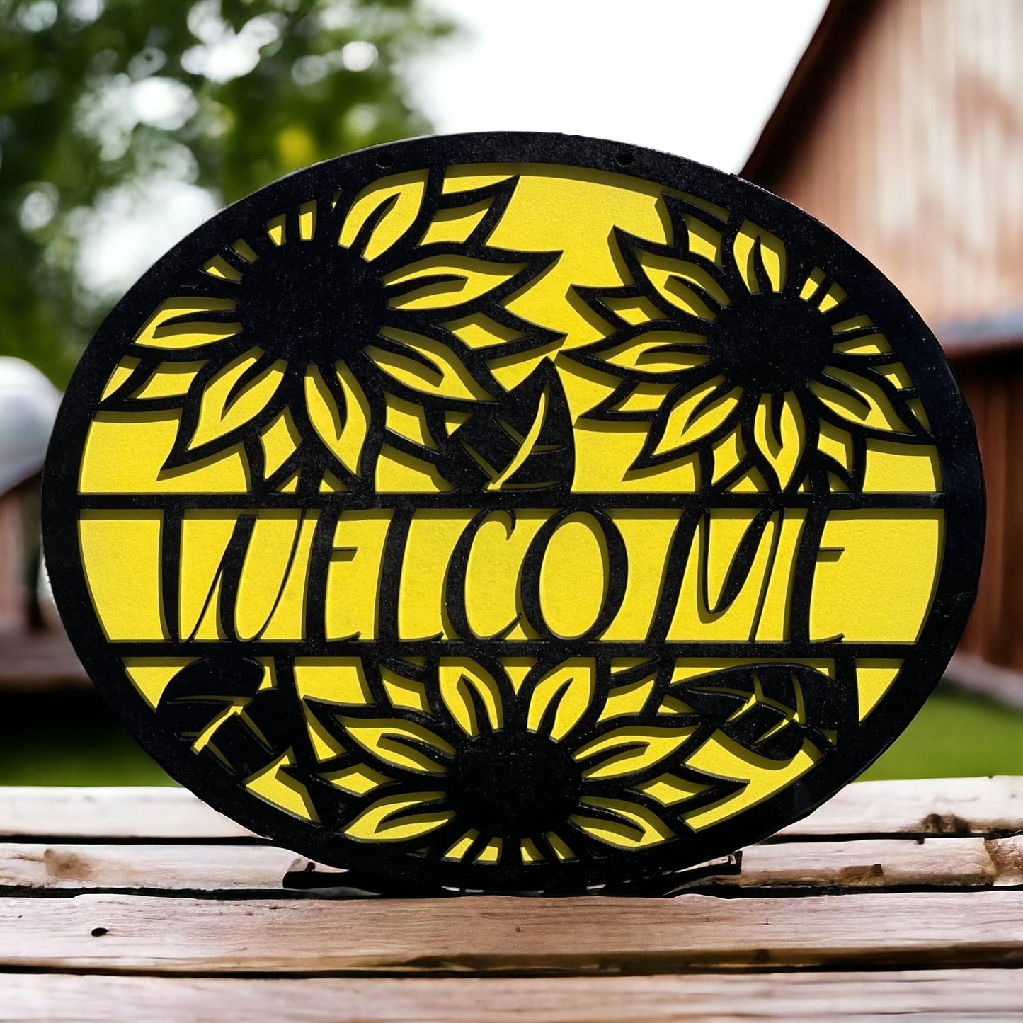 Custom Sunflower Name Sign,  Laser Engraved Wood Plaque, Personalized Sunflower Name Plaque, New Home Gift, Birthday Gift, Plant and Flower