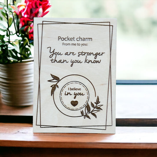 Pocket Hug, Encouragement Card, Cheer up Card, I Believe In You.  You Are Stronger Than You Think, Gift For Family Friend, Encouragement