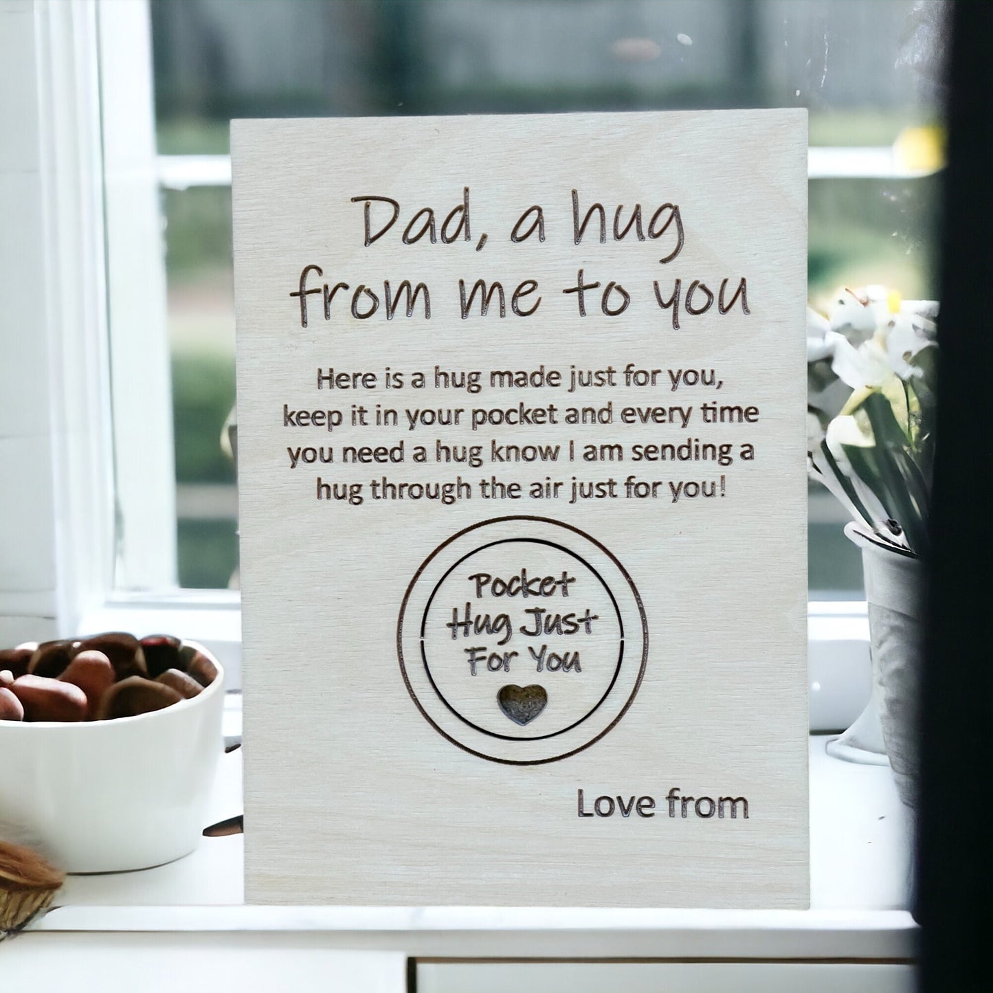 Dad Pocket Hug Card-  Fathers Day Gift -  Thinking Of You -  Special Father Gift -  Dad Birthday - Pocket Hug Card - Gift From Kids