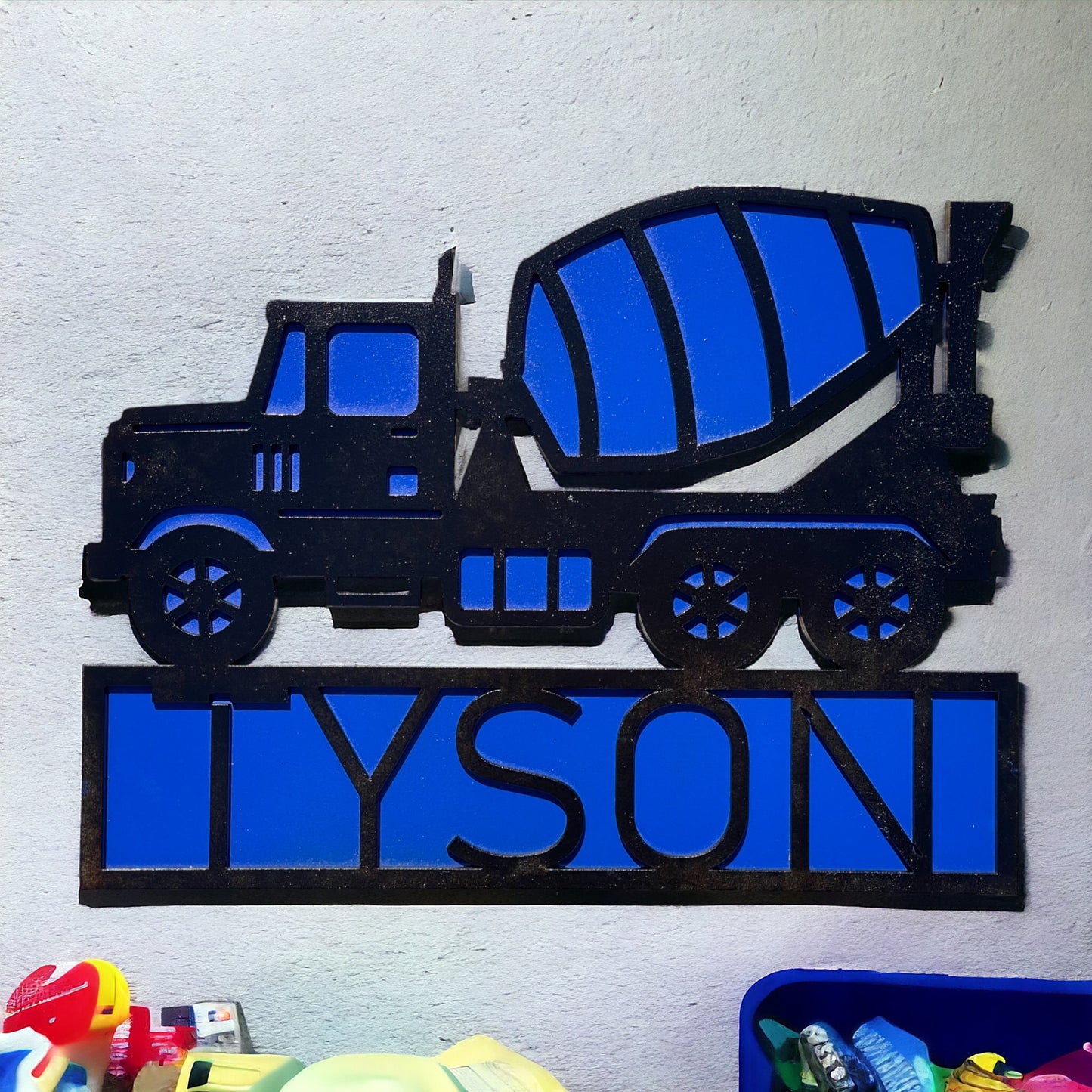 Personalized Cement Truck Name Sign - Customized Laser Engraved Concrete Mixer Plaque - Custom  Plaque - Personalized Construction Vehicle