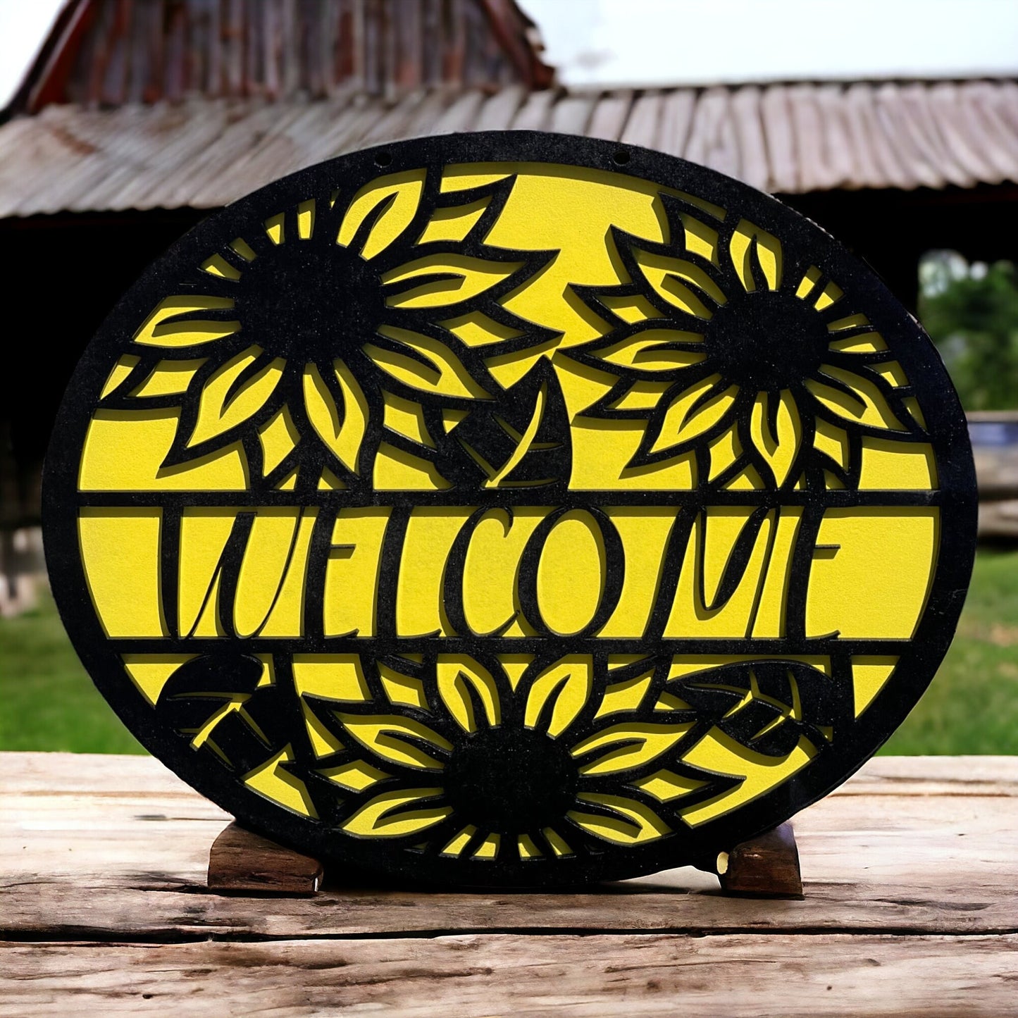 Custom Sunflower Name Sign,  Laser Engraved Wood Plaque, Personalized Sunflower Name Plaque, New Home Gift, Birthday Gift, Plant and Flower