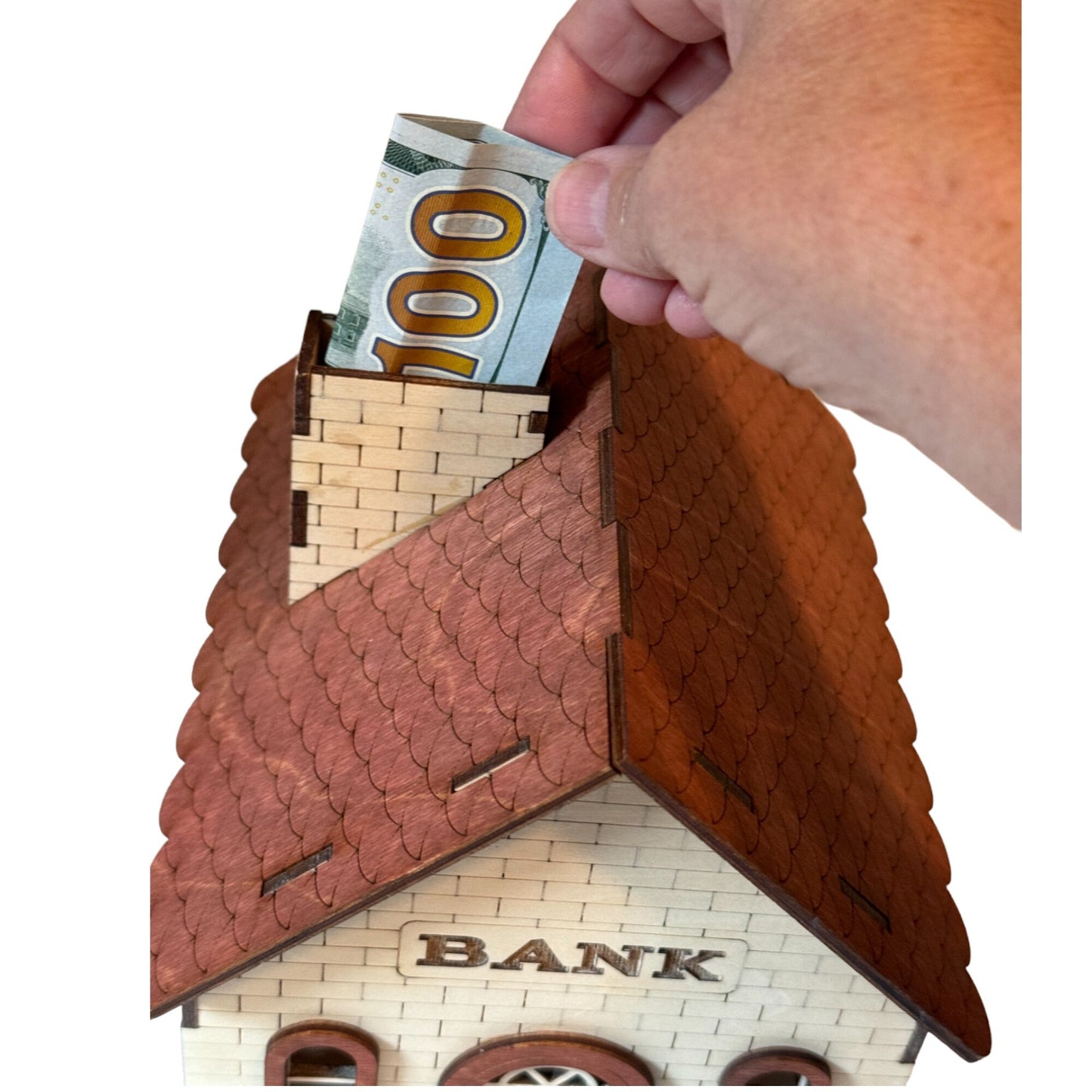 Handcrafted Savings Bank, Unique Savings Container, Adorable Piggy Bank Gift, Gift For Children, Gift For Adult, Bank Decor, Village House