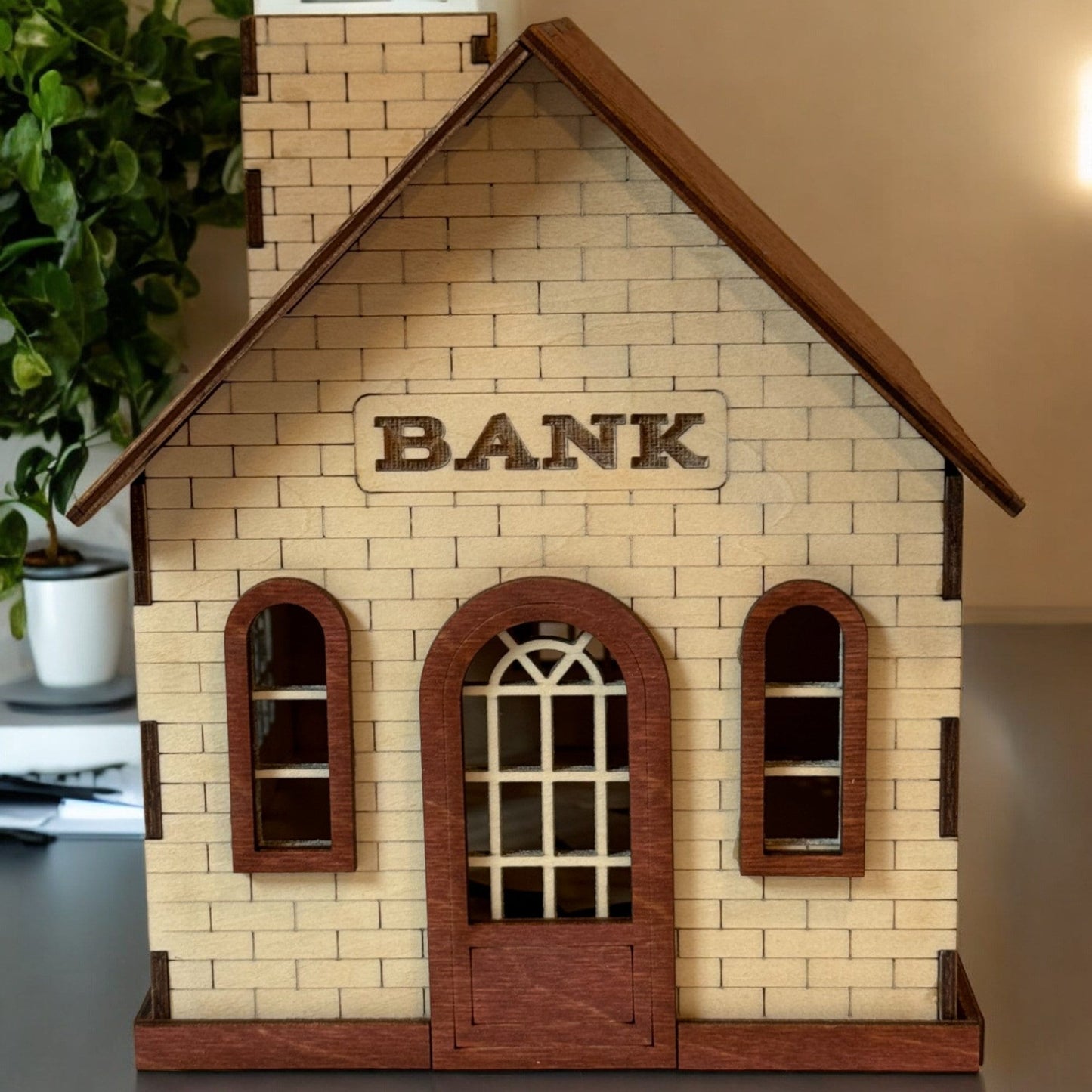 Handcrafted Savings Bank, Unique Savings Container, Adorable Piggy Bank Gift, Gift For Children, Gift For Adult, Bank Decor, Village House